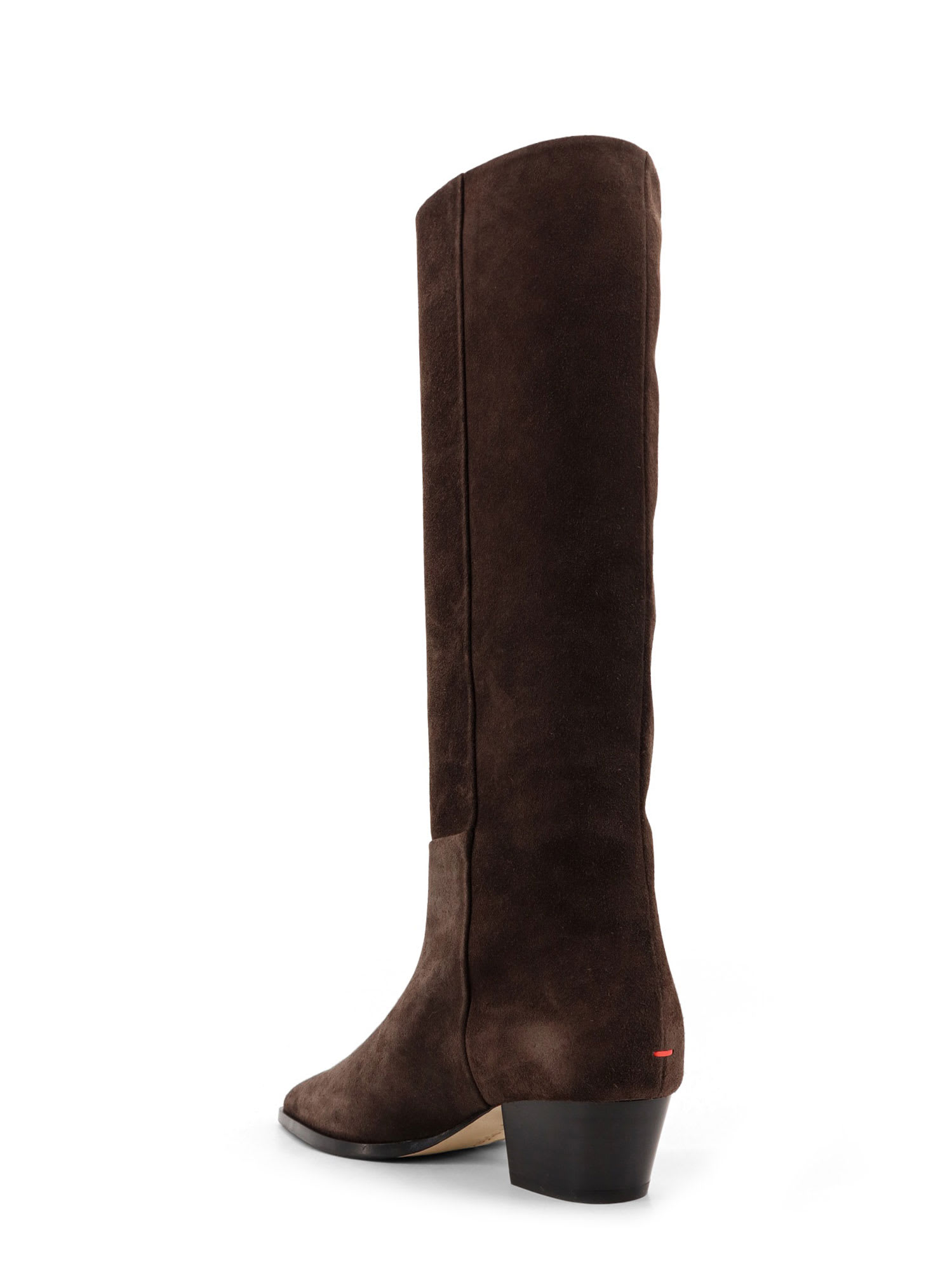 Aeyde Knee-high Suede Block Heel Boots In Brown