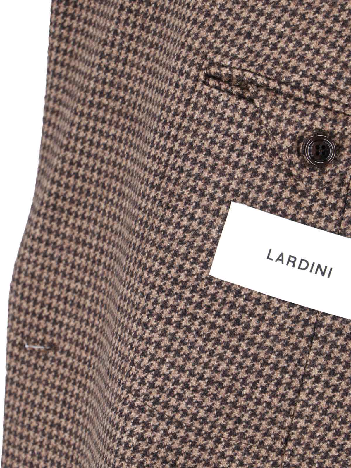 Shop Lardini Double-breasted Blazer In Brown