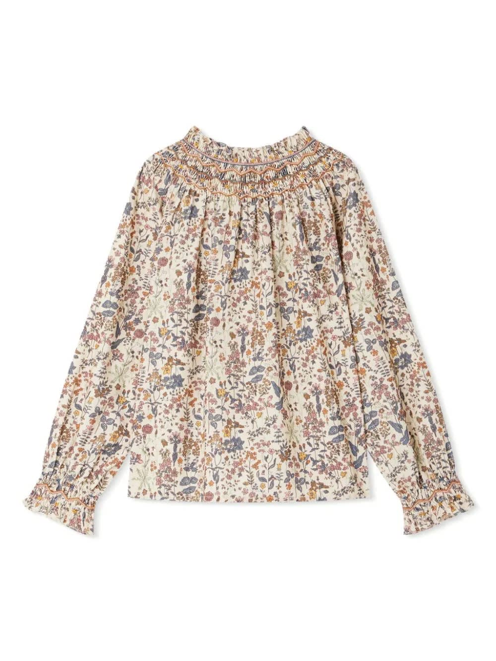 Shop Bonpoint Petale Blouse In Liberty Fabric In Multicolour