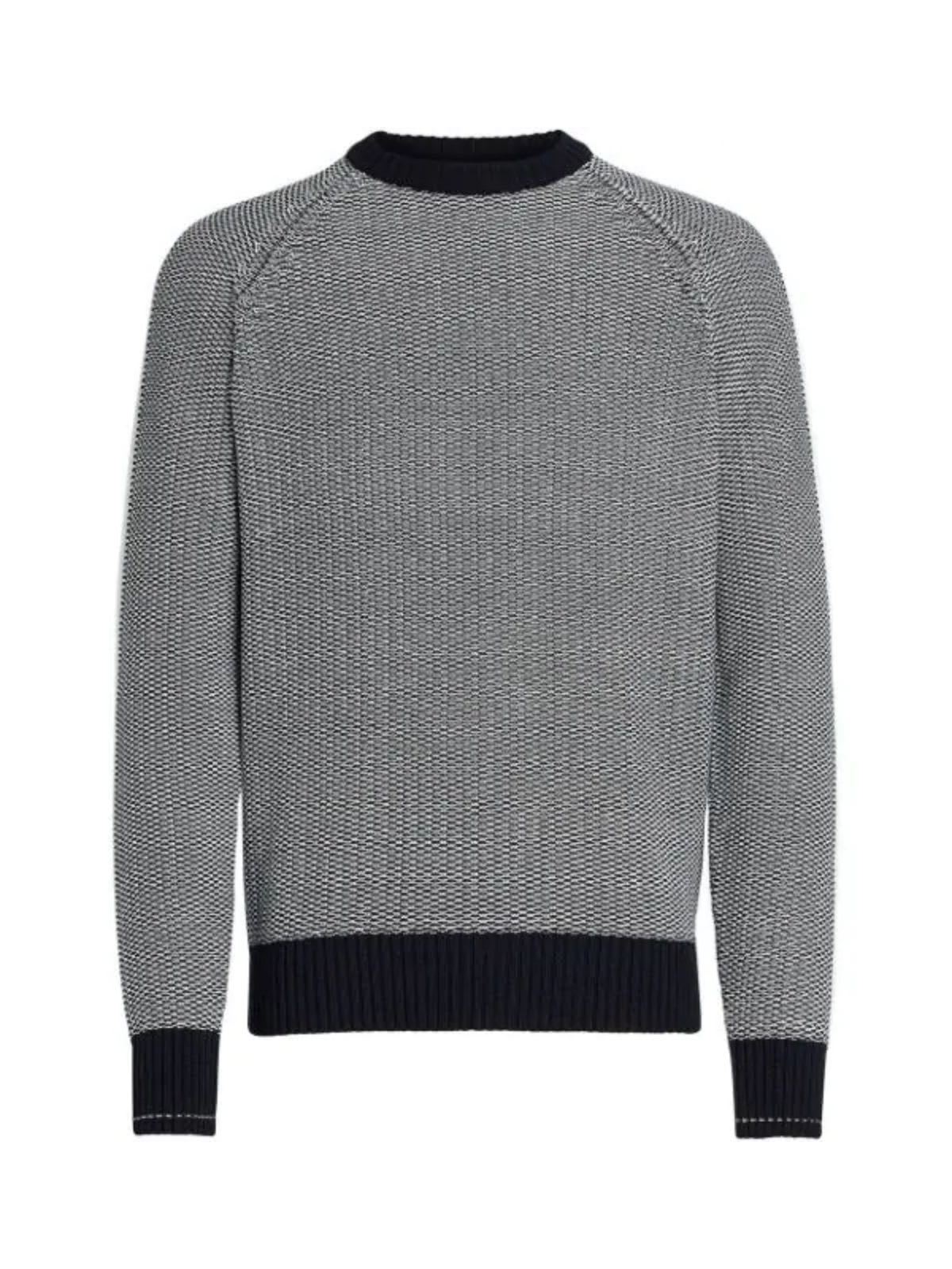 Z ZEGNA COTTON CREW NECK SWEATER,VWC70.ZZ410 590 BLUE