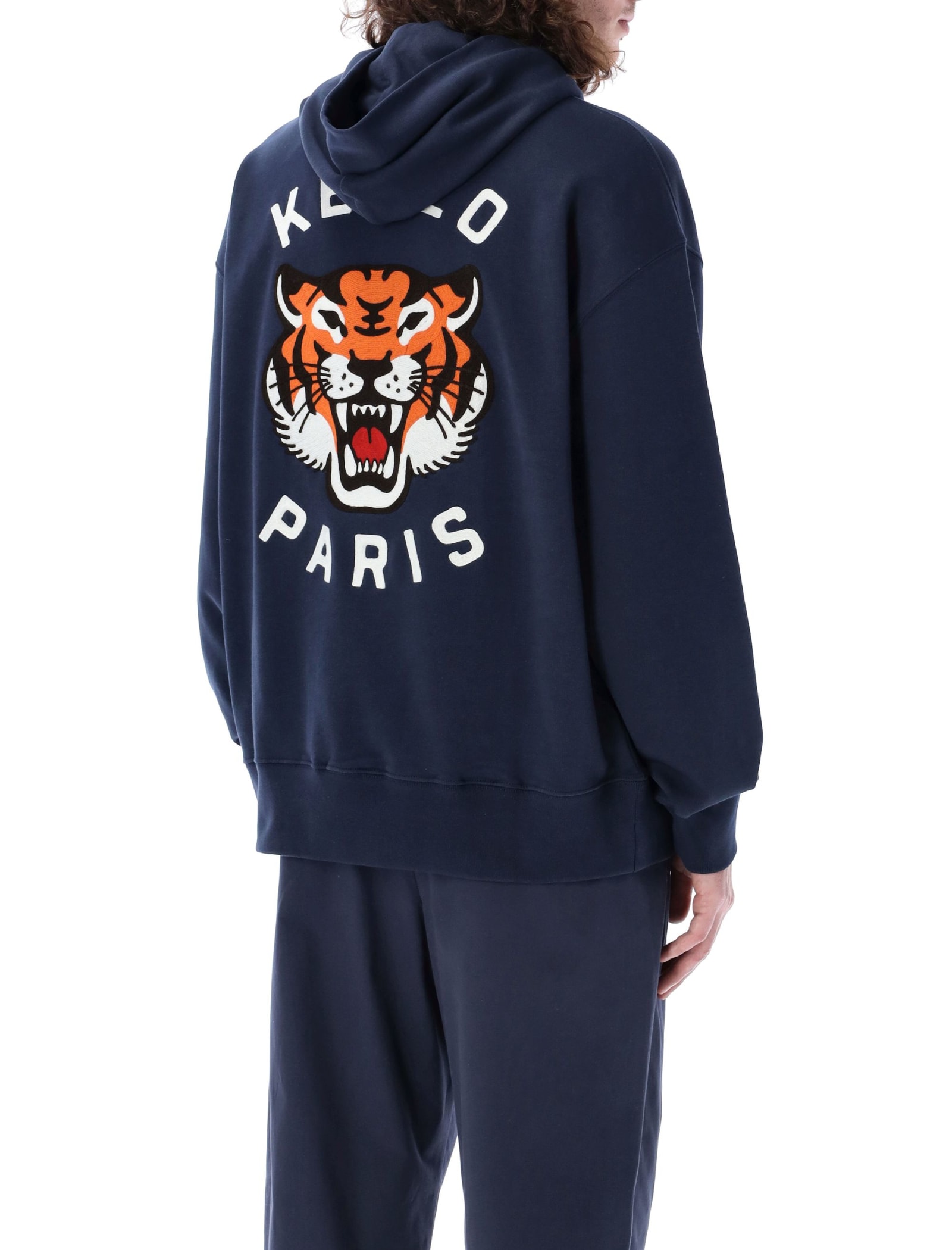 Shop Kenzo Lucky Tiger Hoodie In Navy