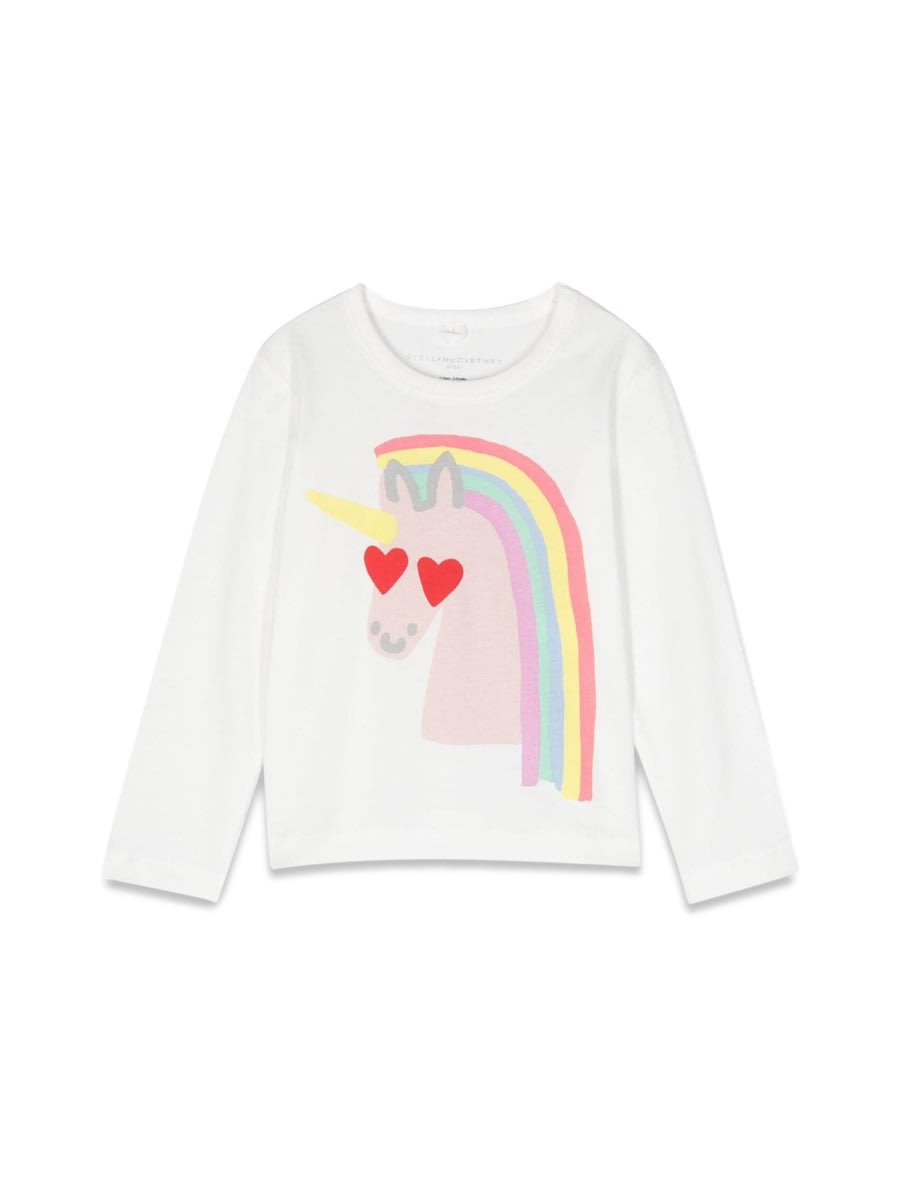 Shop Stella Mccartney Unicorn ml T-shirt In Ivory