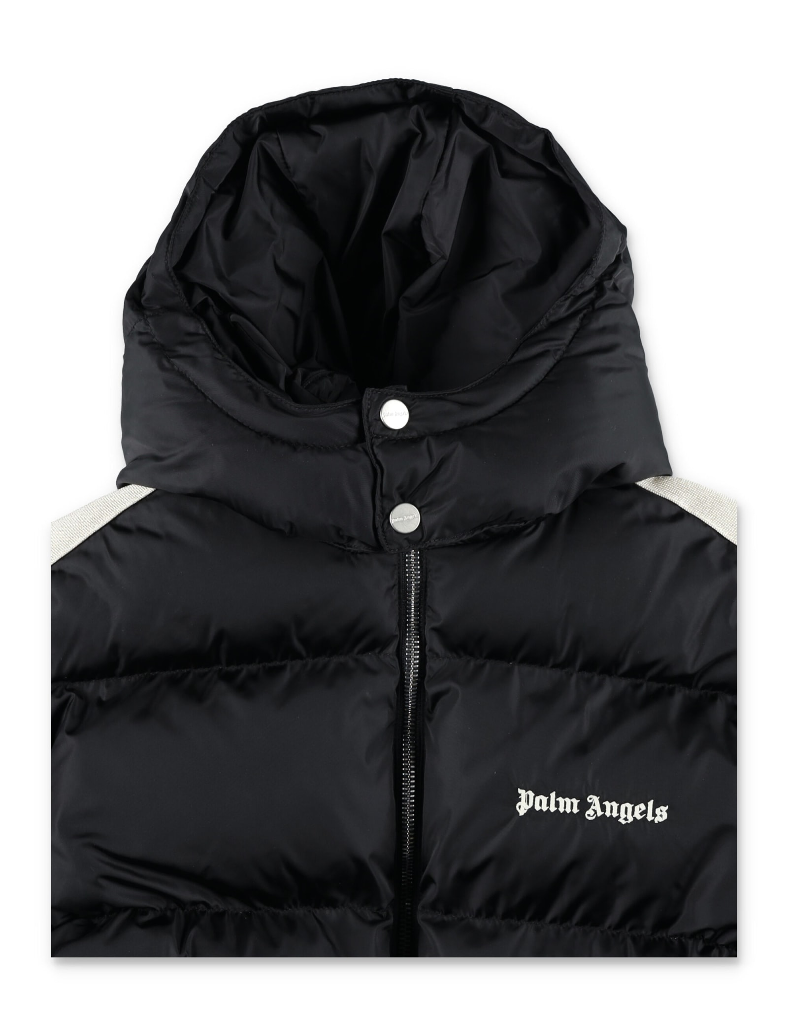 Shop Palm Angels Kid - Downjacket In Black