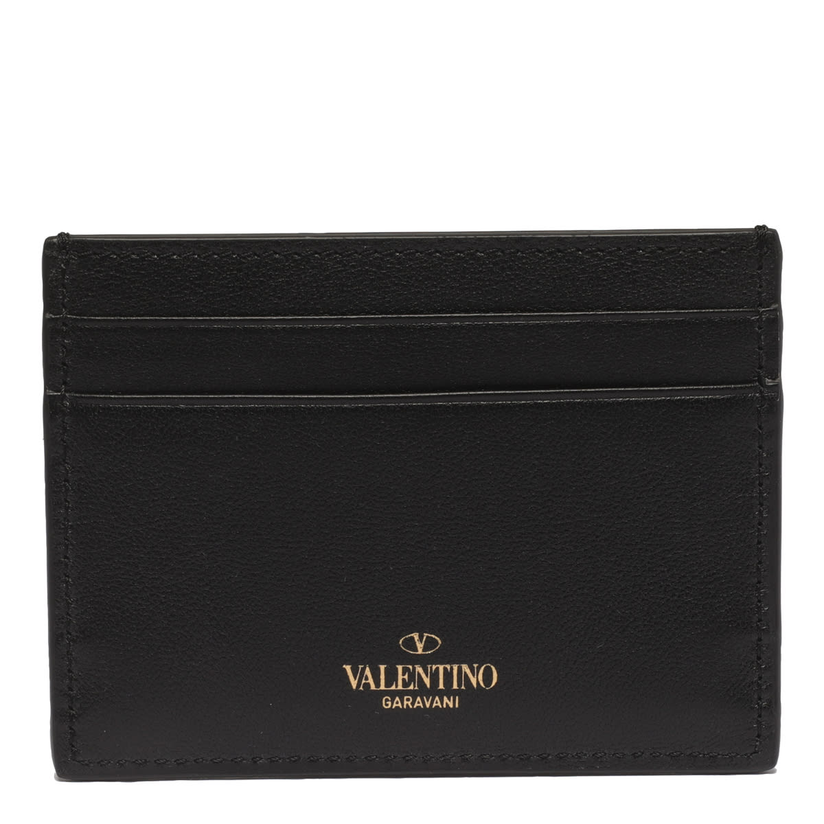 Shop Valentino Rockstud Cards Hodler In Black