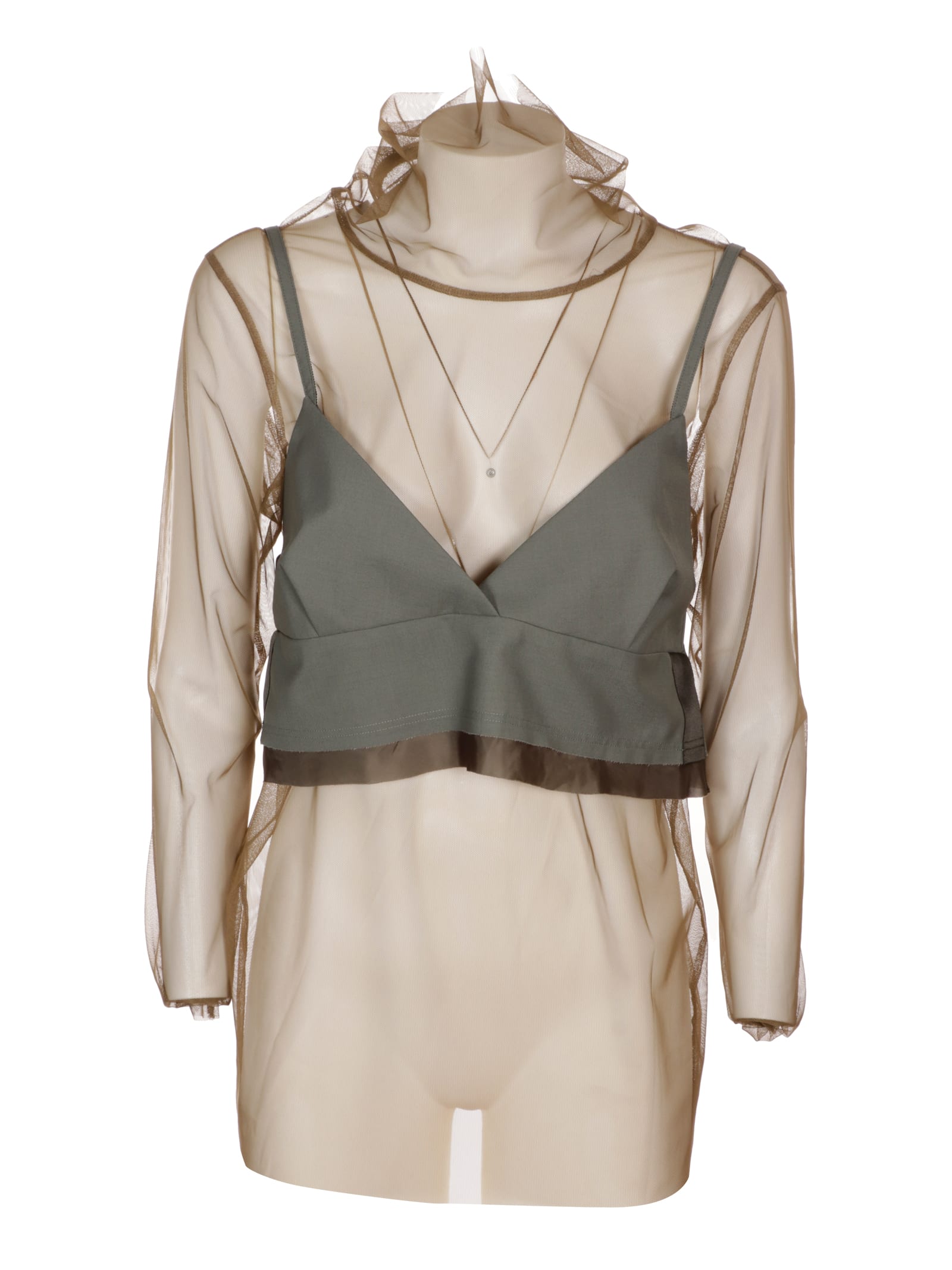 Sacai Tulle X Suiting Pullover