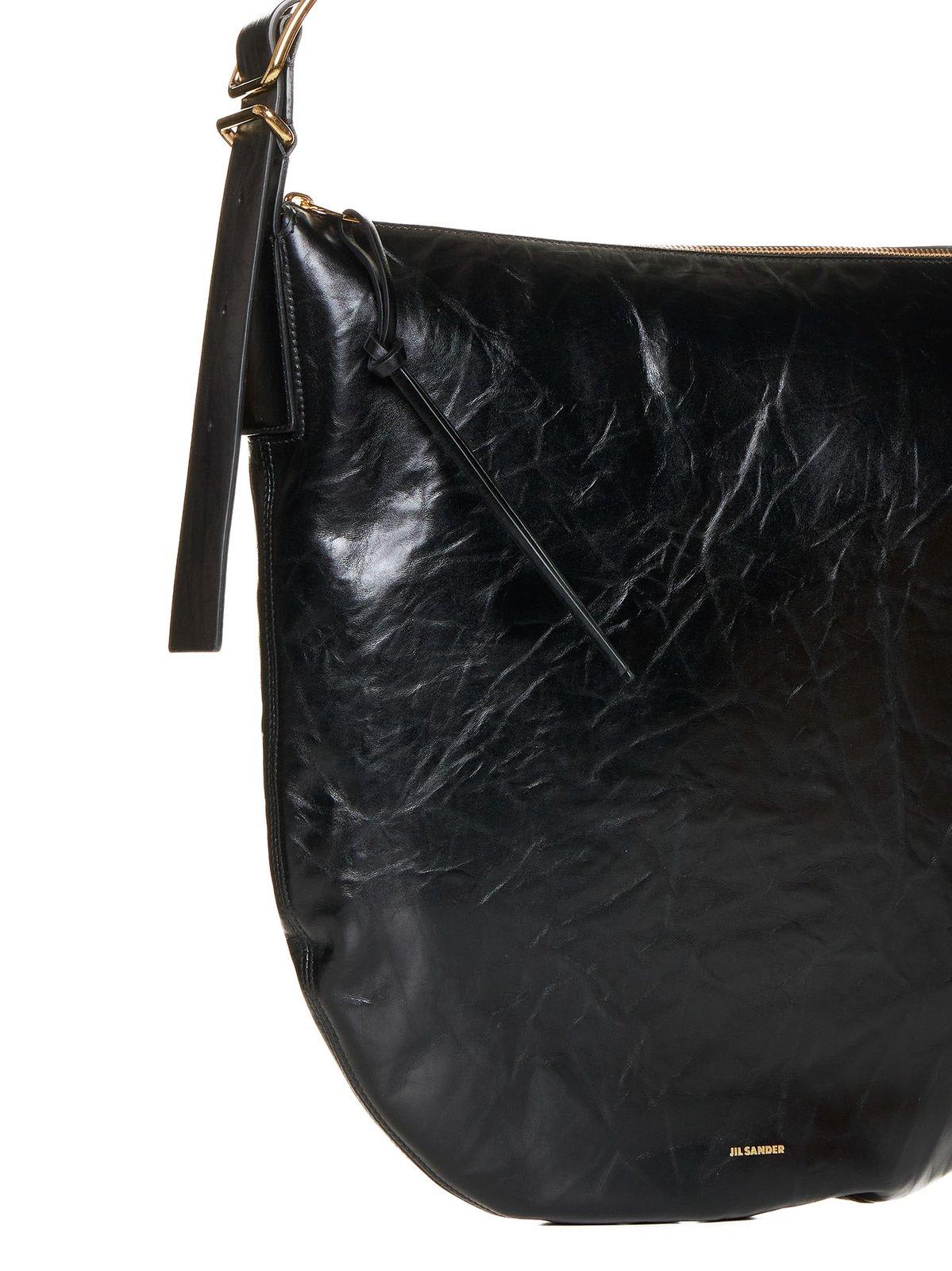 Shop Jil Sander Moon Medium Shoulder Bag In Black