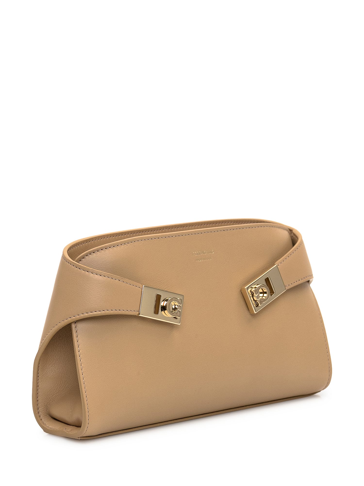 Shop Ferragamo Hug Bag In Light Camel