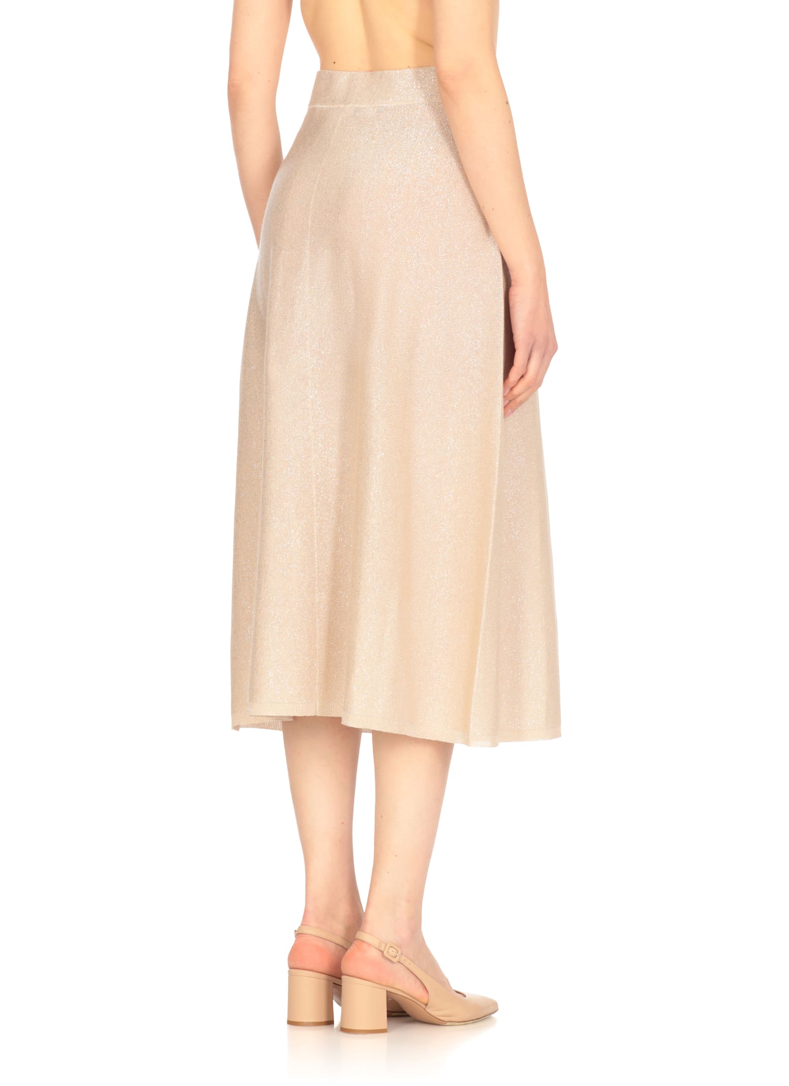 D Exterior Viscose And Cotton Skirt In Brown