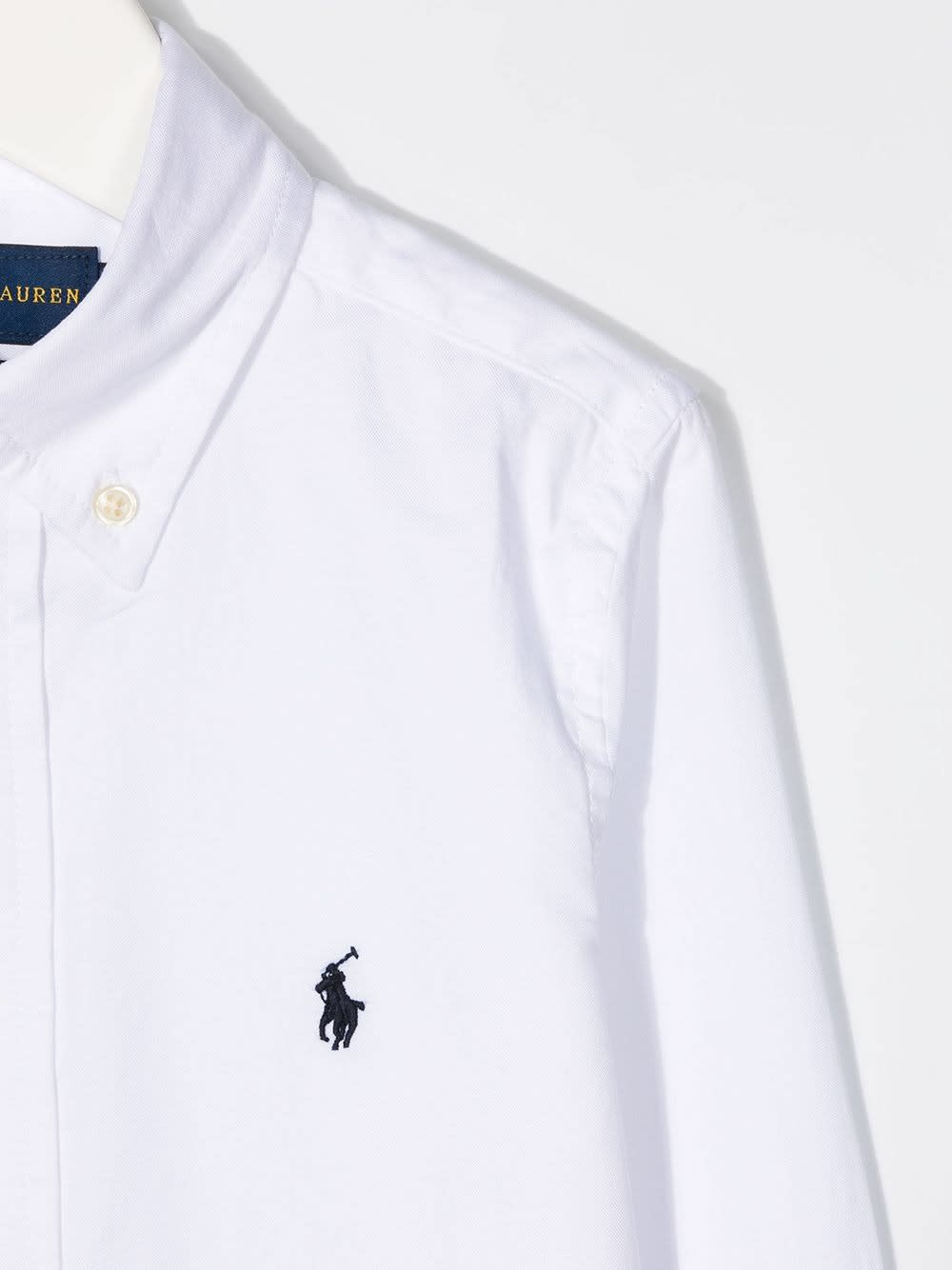 Shop Ralph Lauren White Slim-fit Oxford Shirt