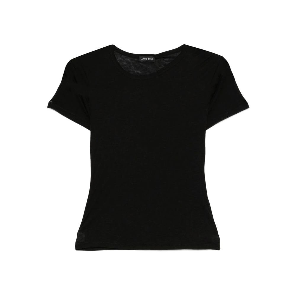 Anine Bing Sylvie Crew Neck T-shirt In Black