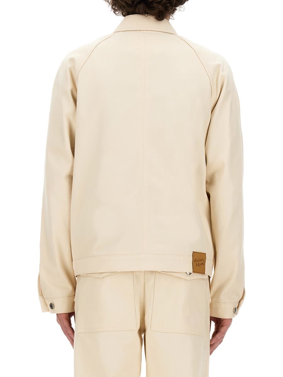 Shop Maison Kitsuné Workwear Jacket In Ivory