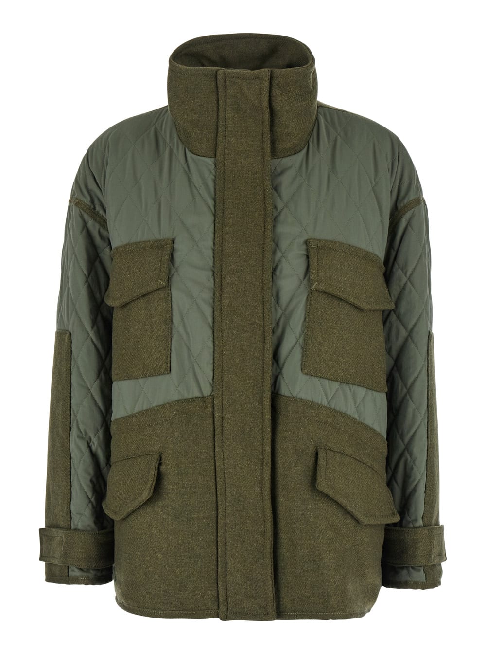 Shop Pinko Voltaire Parka Doppio Feltro In Green