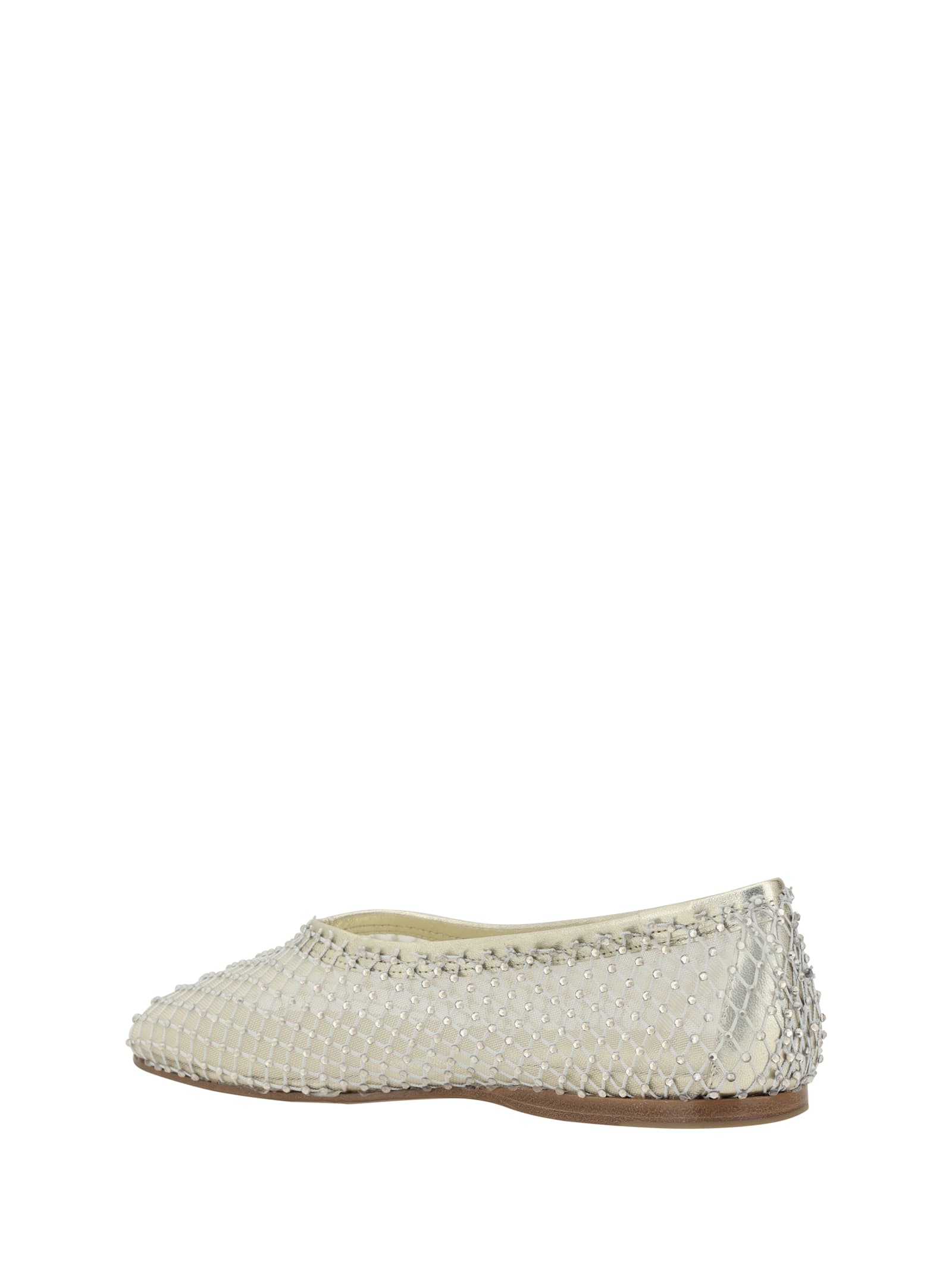 Shop Forte Forte Mesh Ballerina With Rhinestones In Stone
