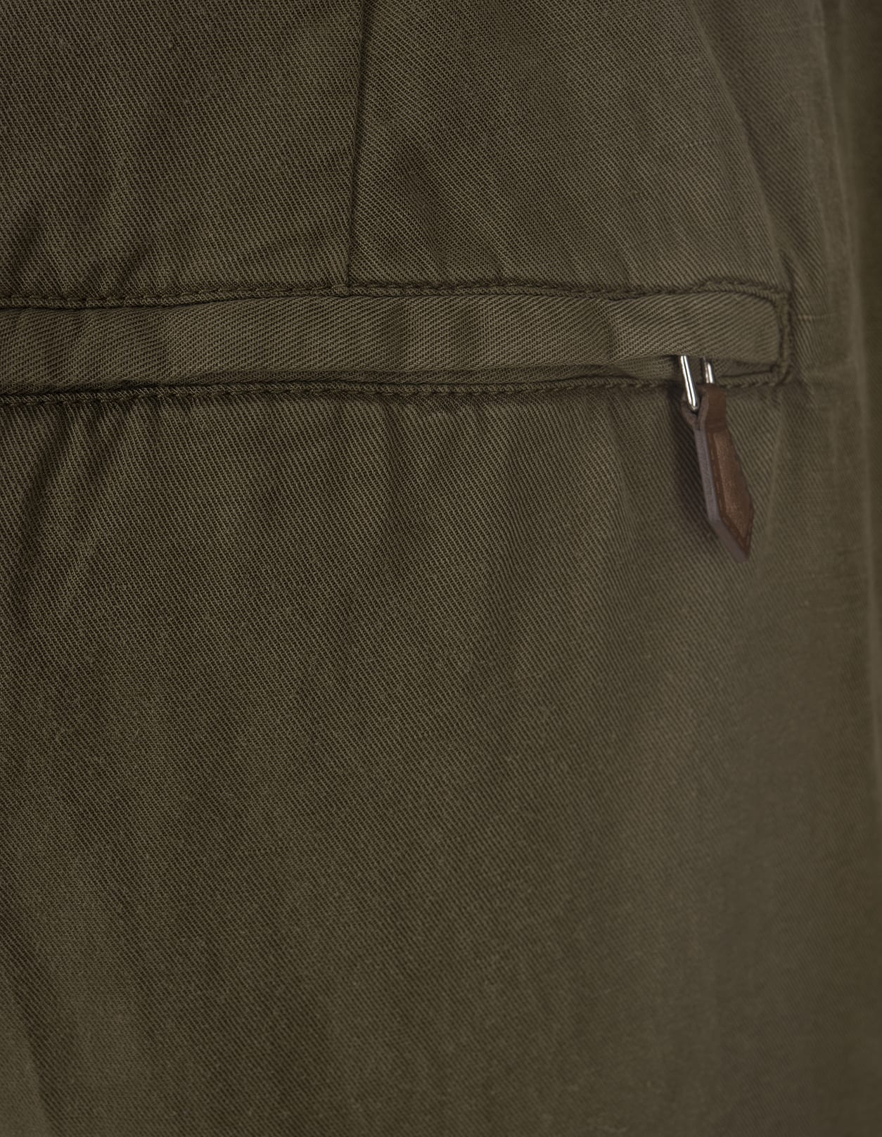 Shop Pt01 Military Green Linen Blend Soft Fit Trousers