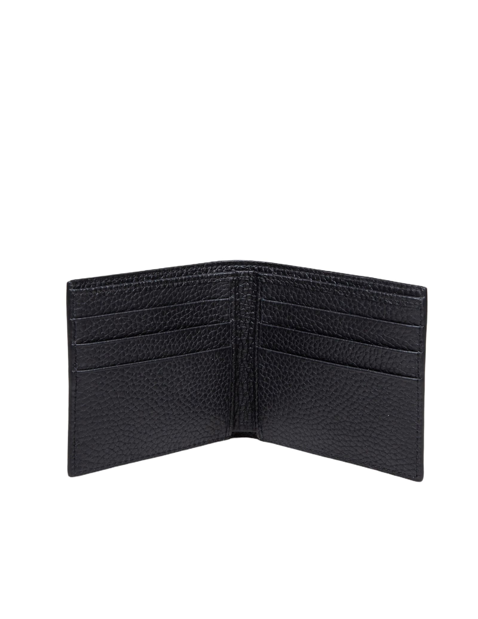 Shop Dolce & Gabbana Leather Wallet With Embossed Logo In Black