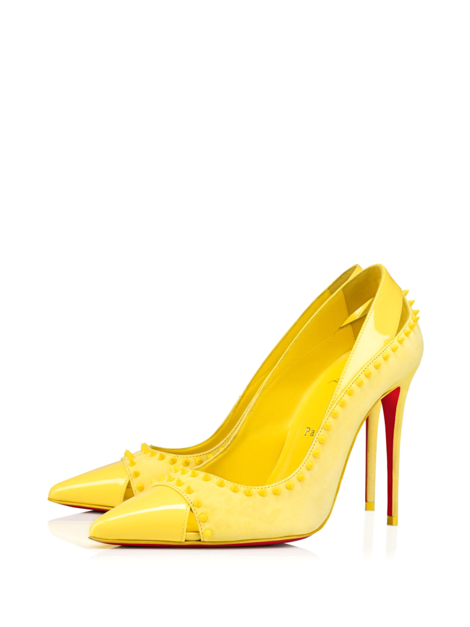 Duvette Spikes 100 Suede Pumps in Yellow - Christian Louboutin