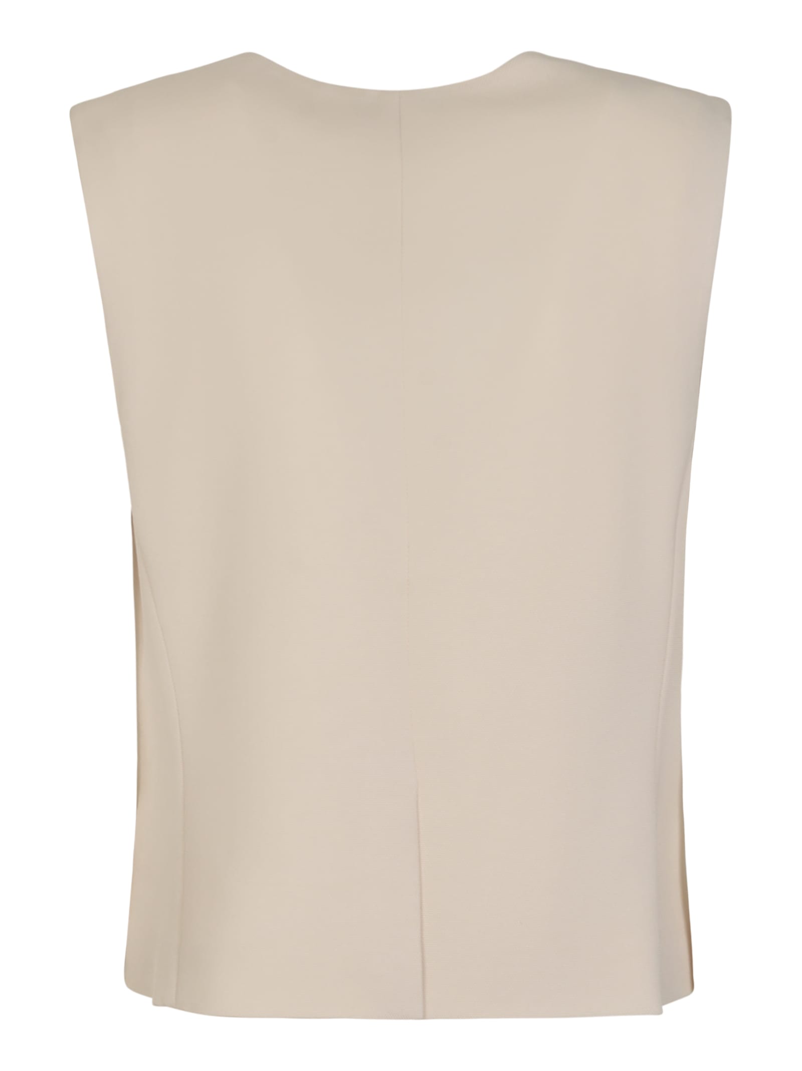 Shop Theory Oxford Crepe Gilet In Bianco