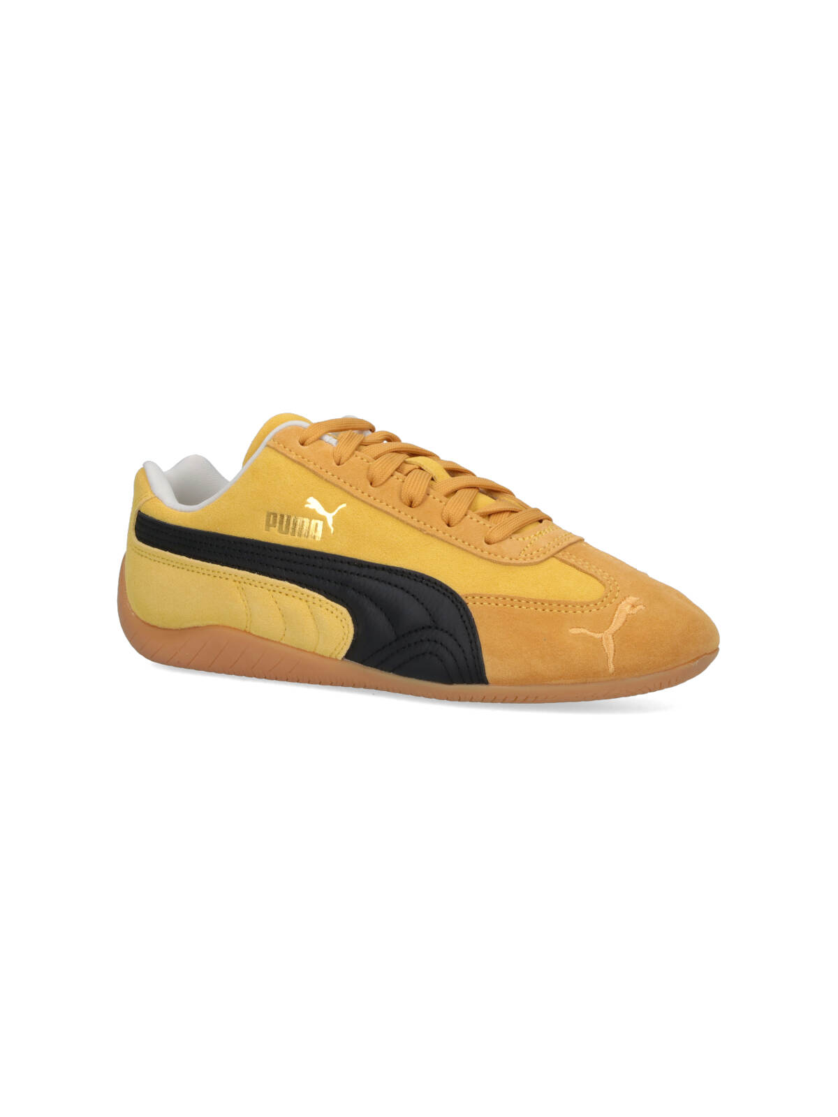 Puma Suede Sneakers With Rubber Sole And Contrast Panel In Yellow