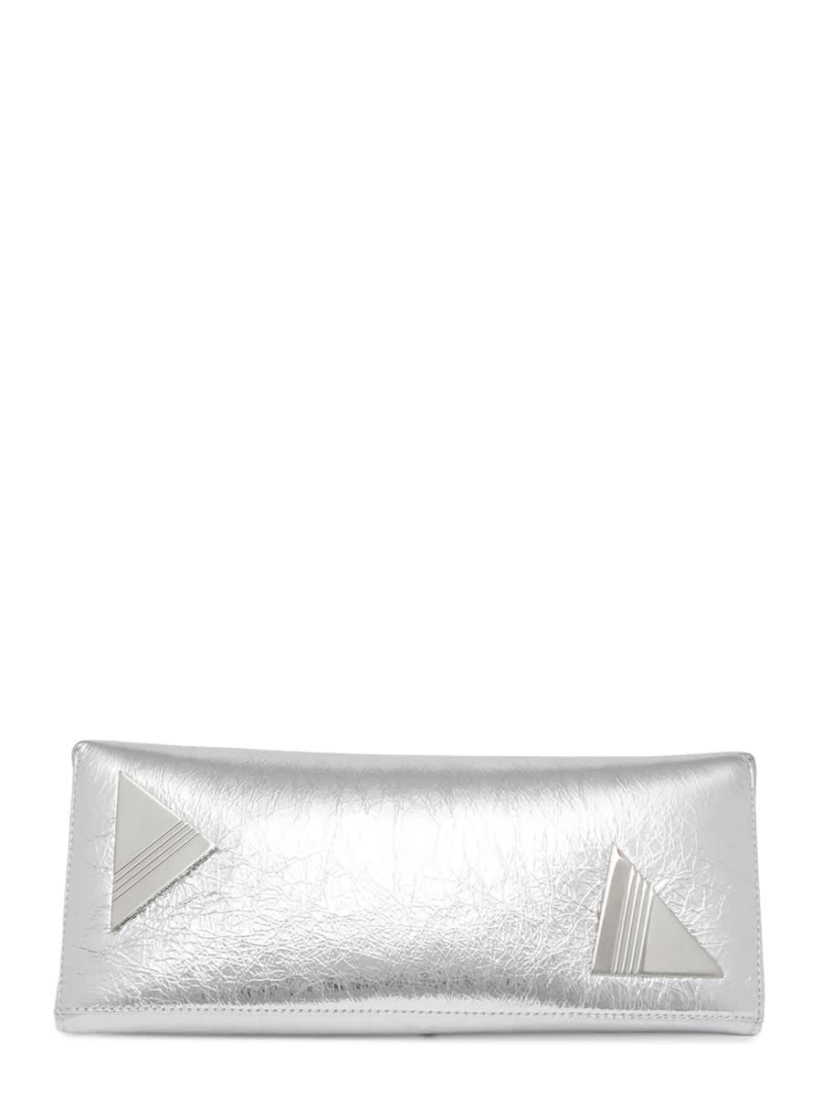 Shop Attico Oversized Clutch 8.30pm In Silver