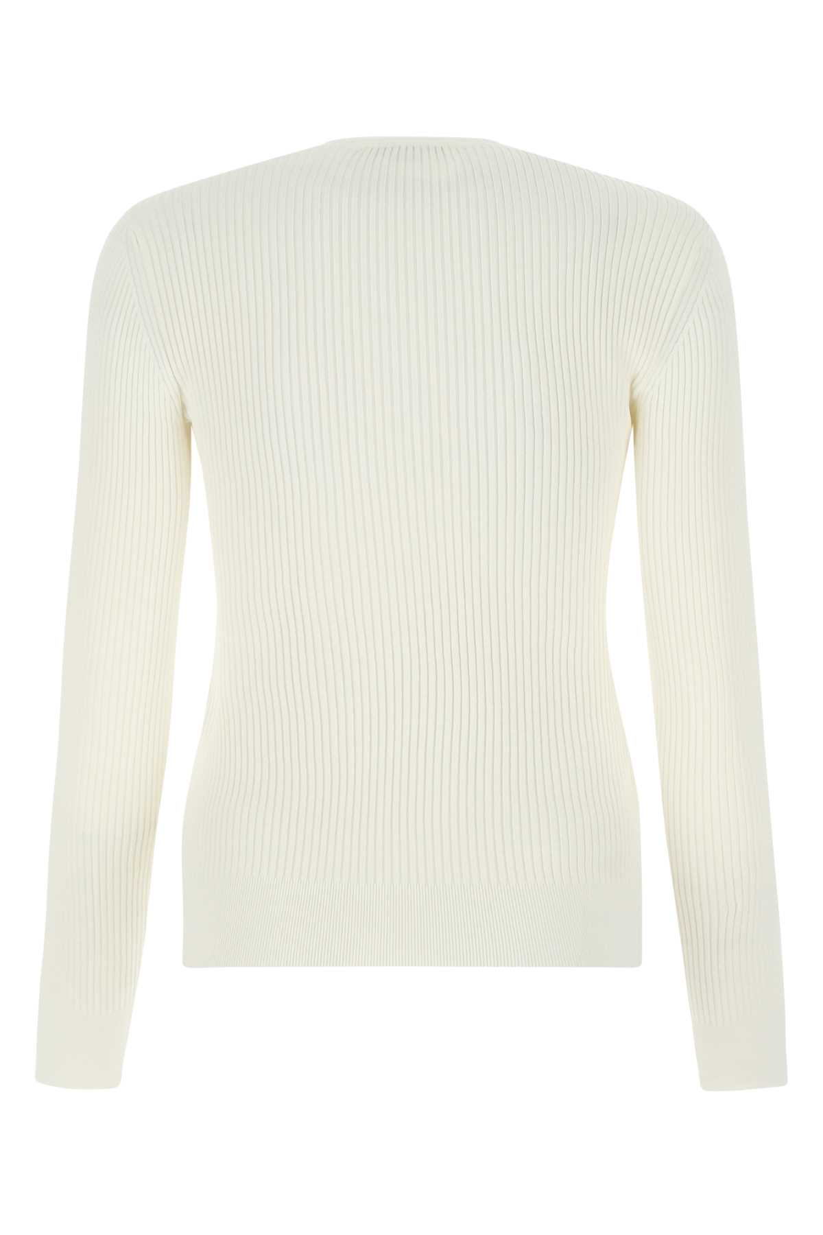 Shop Alexander Mcqueen Ivory Stretch Viscose Sweater In 9038