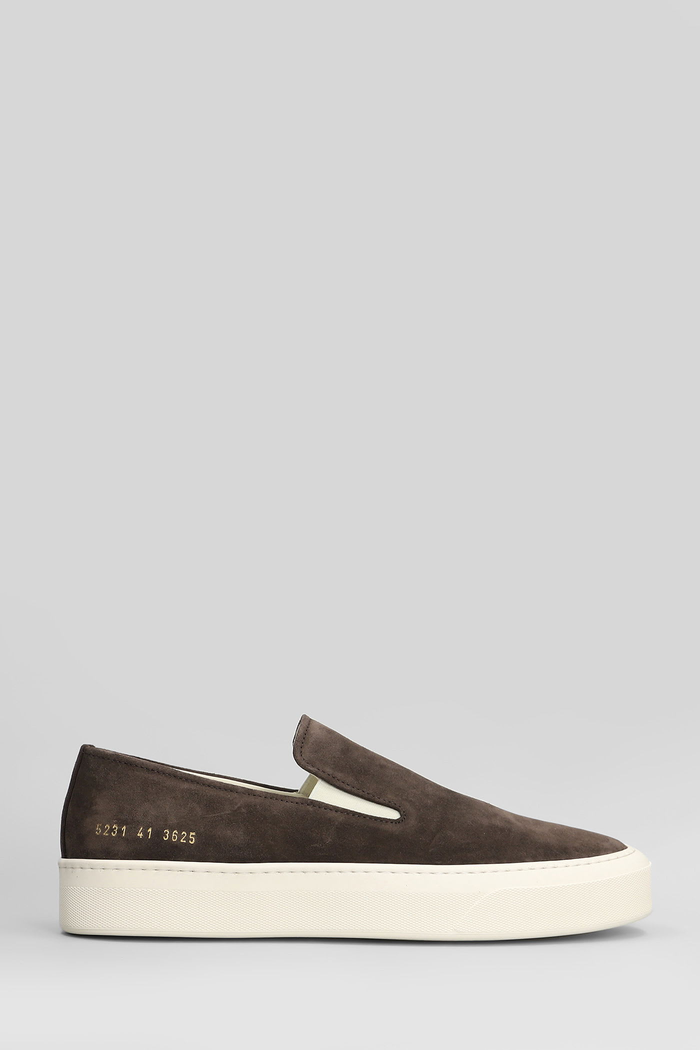Common Projects Slip On Sneakers In Brown Suede In Brown