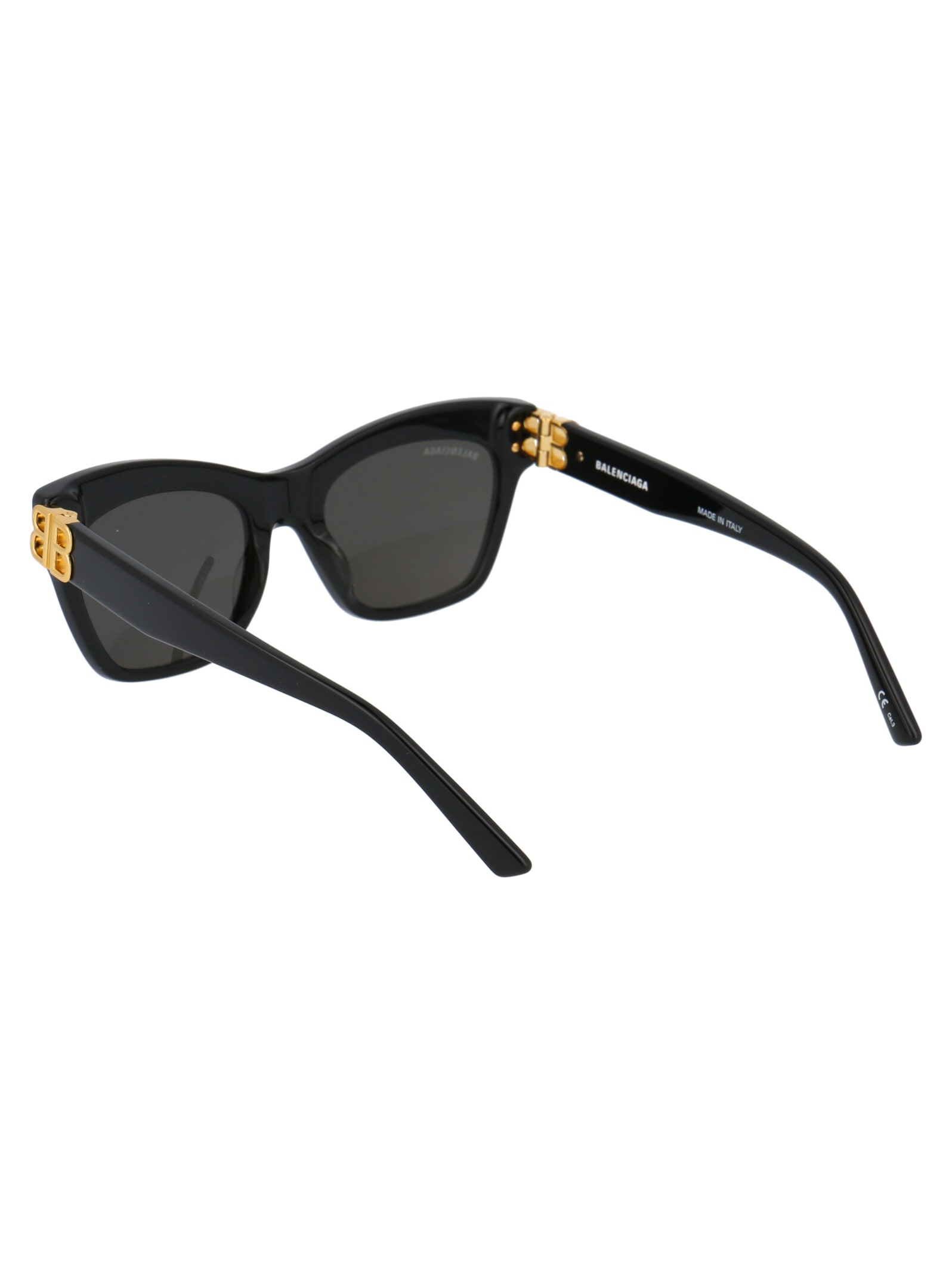 Shop Balenciaga Bb0132s Sunglasses In 001 Black Gold Grey