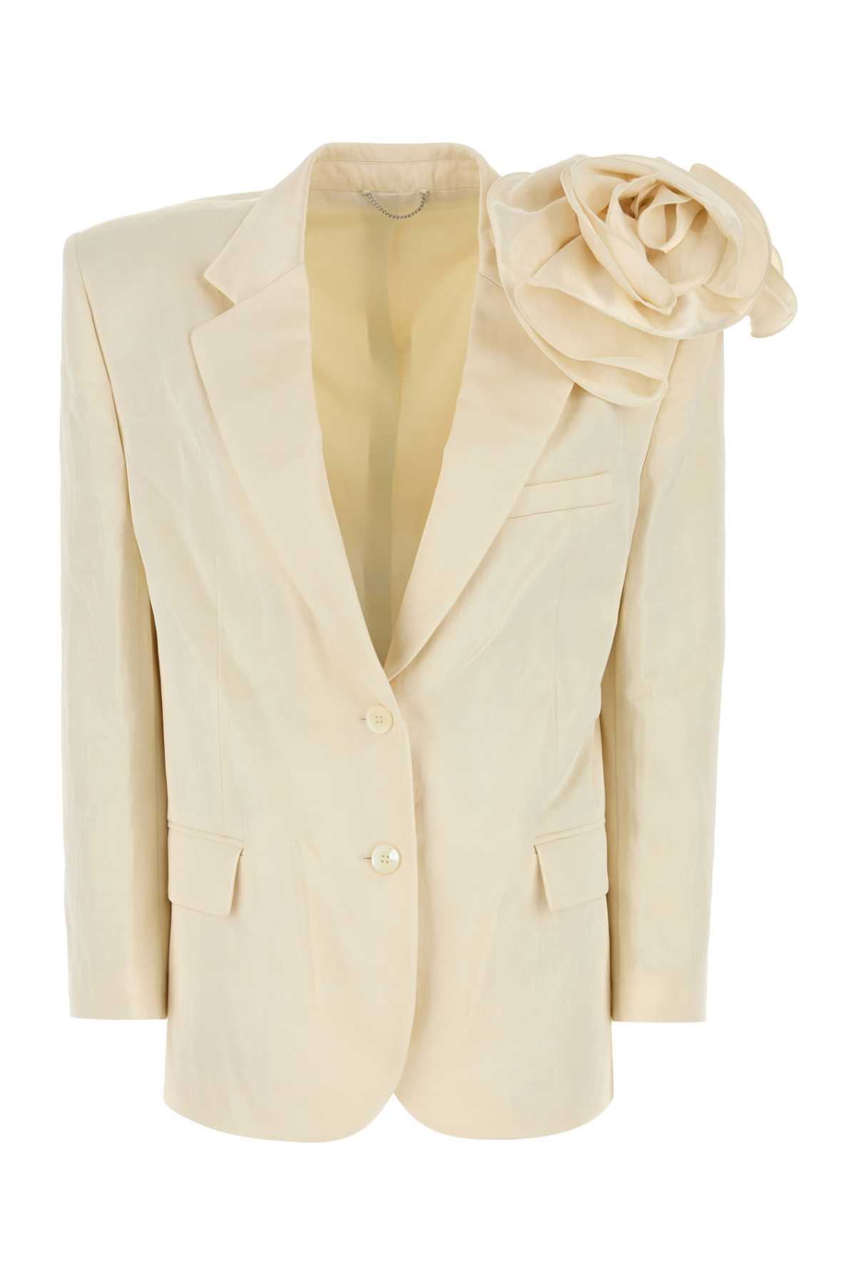 Ivory Viscose Blend Blazer