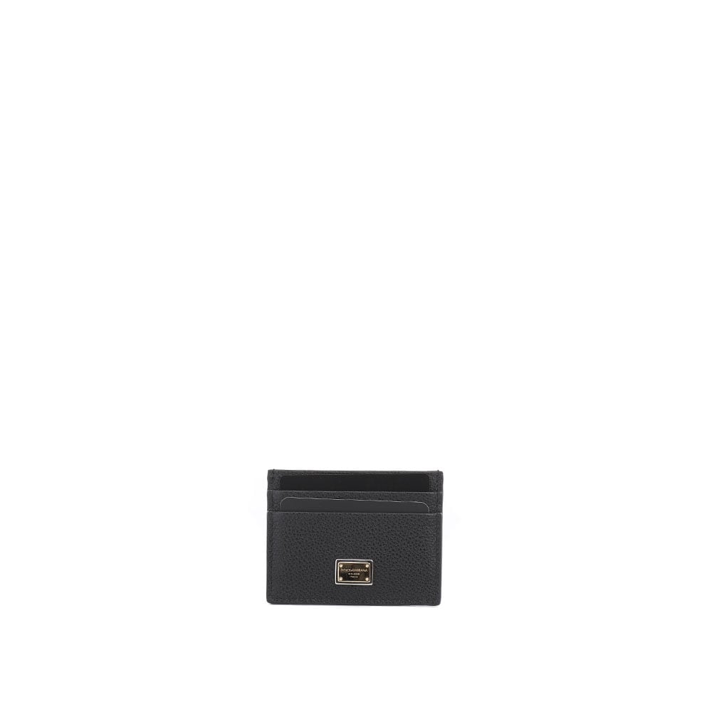 Dolce & Gabbana Tumbled Calfskin Card Holder With Branded Tag