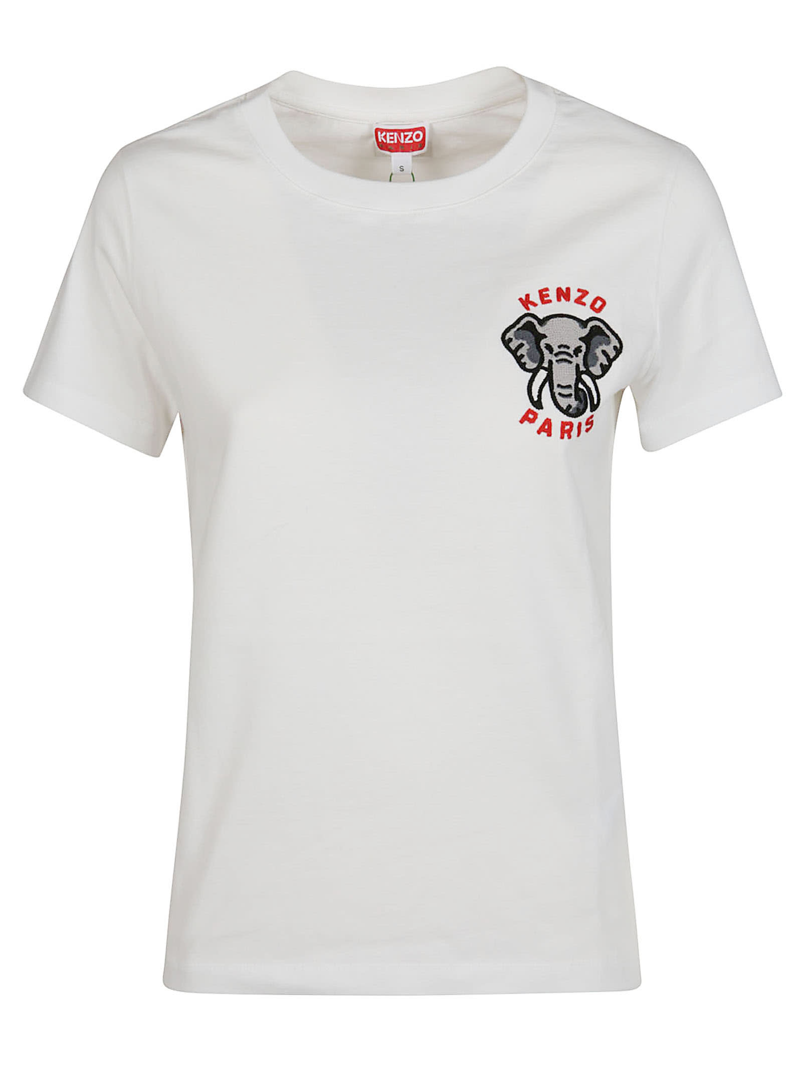 Shop Kenzo Elephant Classic T-shirt In Blanc Casse