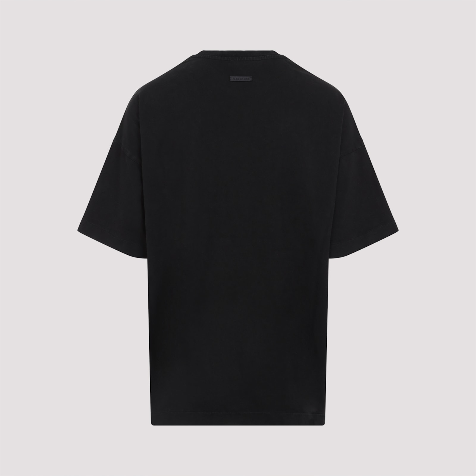 Shop Fear Of God Short Sleeve Logo Grey Print Tee In Black