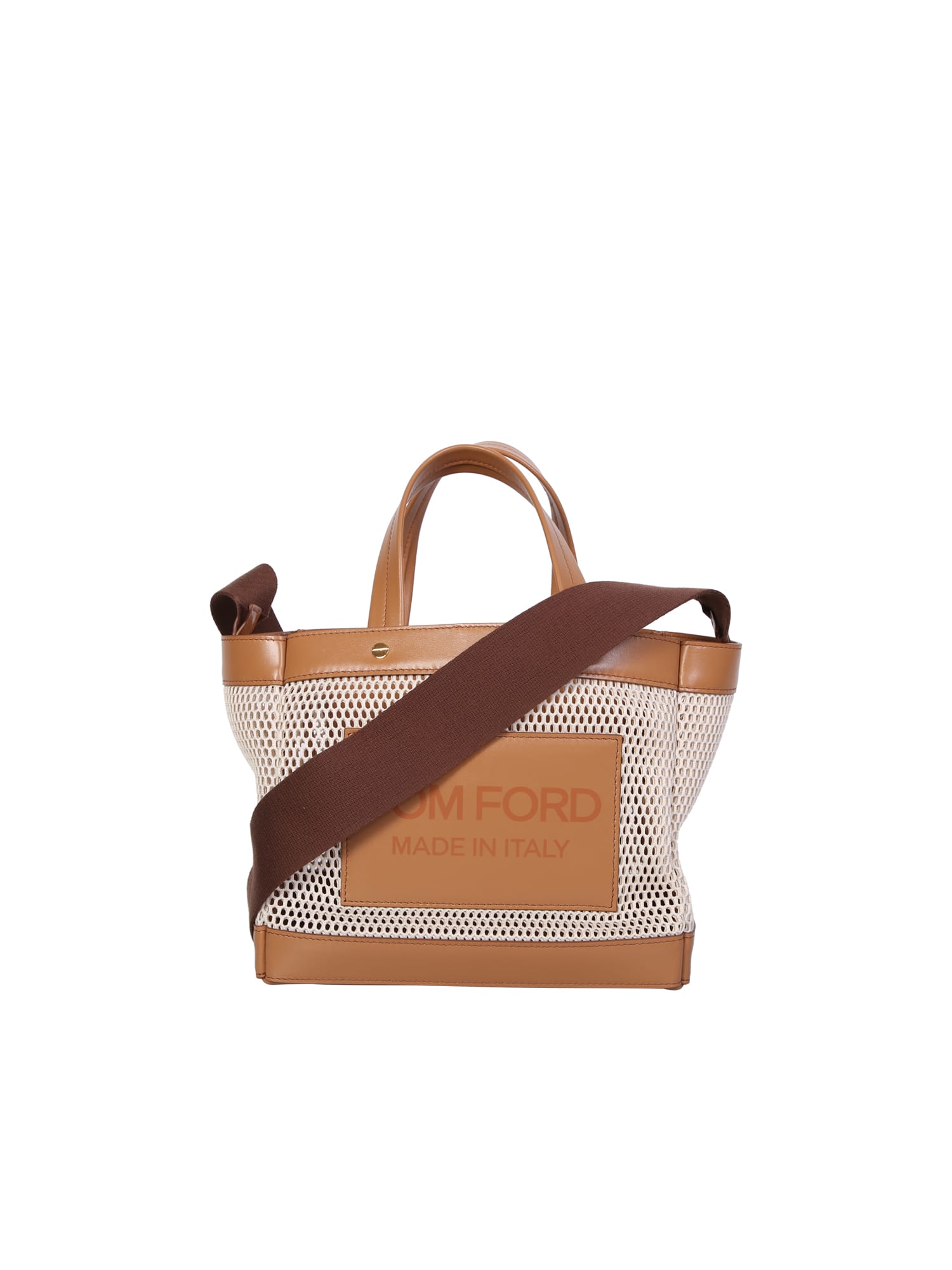 Shop Tom Ford White And Beige Mini Shopping Bag