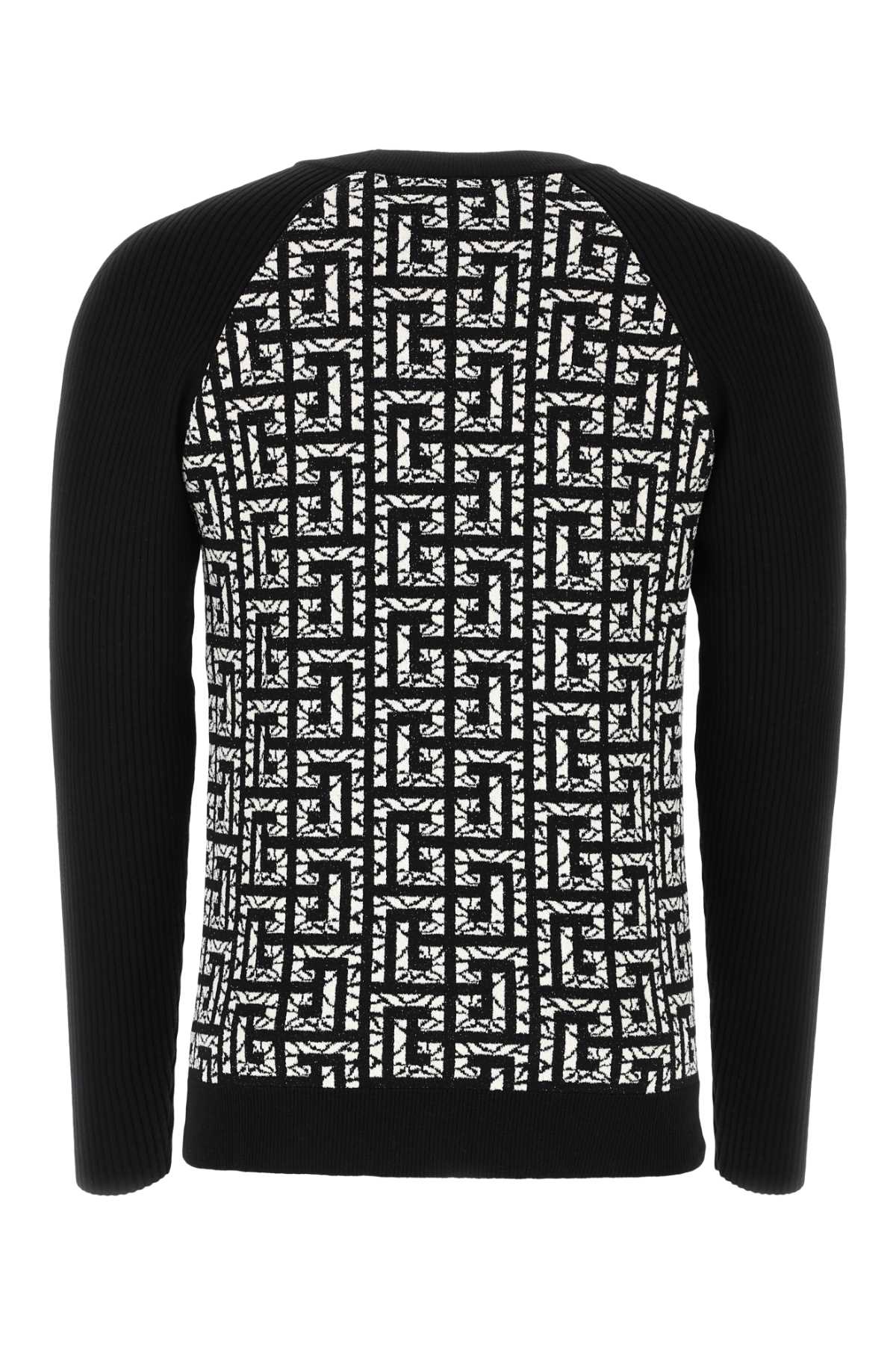 Balmain Embroidered Wool Blend Sweater In Eer