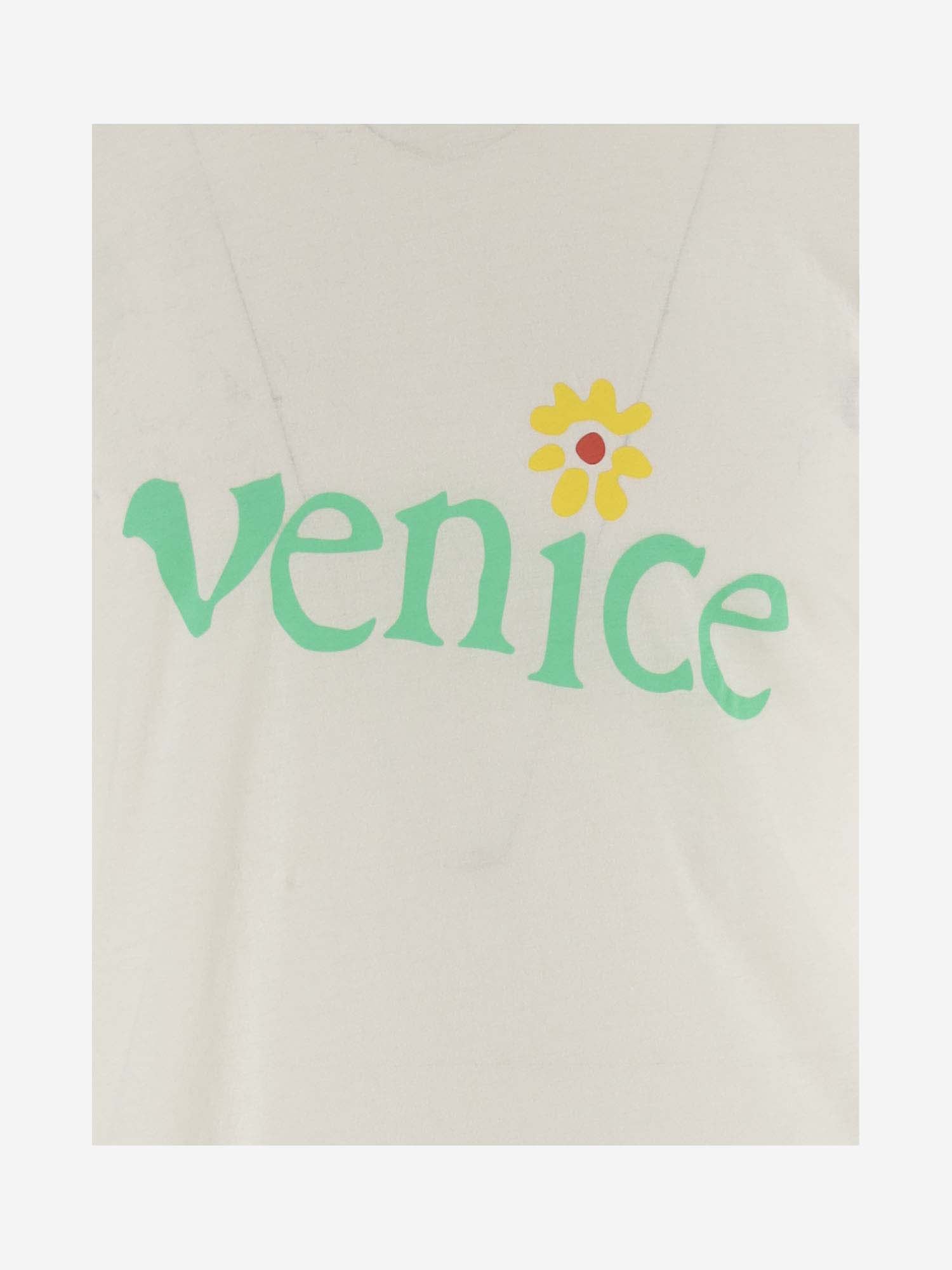 Shop Erl Cotton Venice T-shirt In White