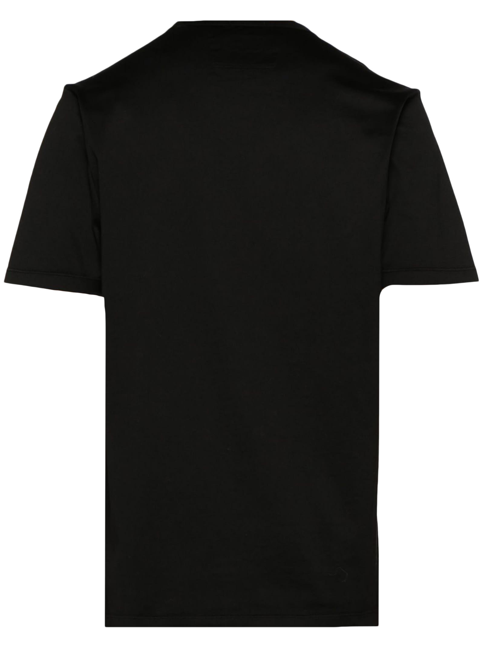 C.p. Company Blue T-shirt With Logo Printed On The Front In Black