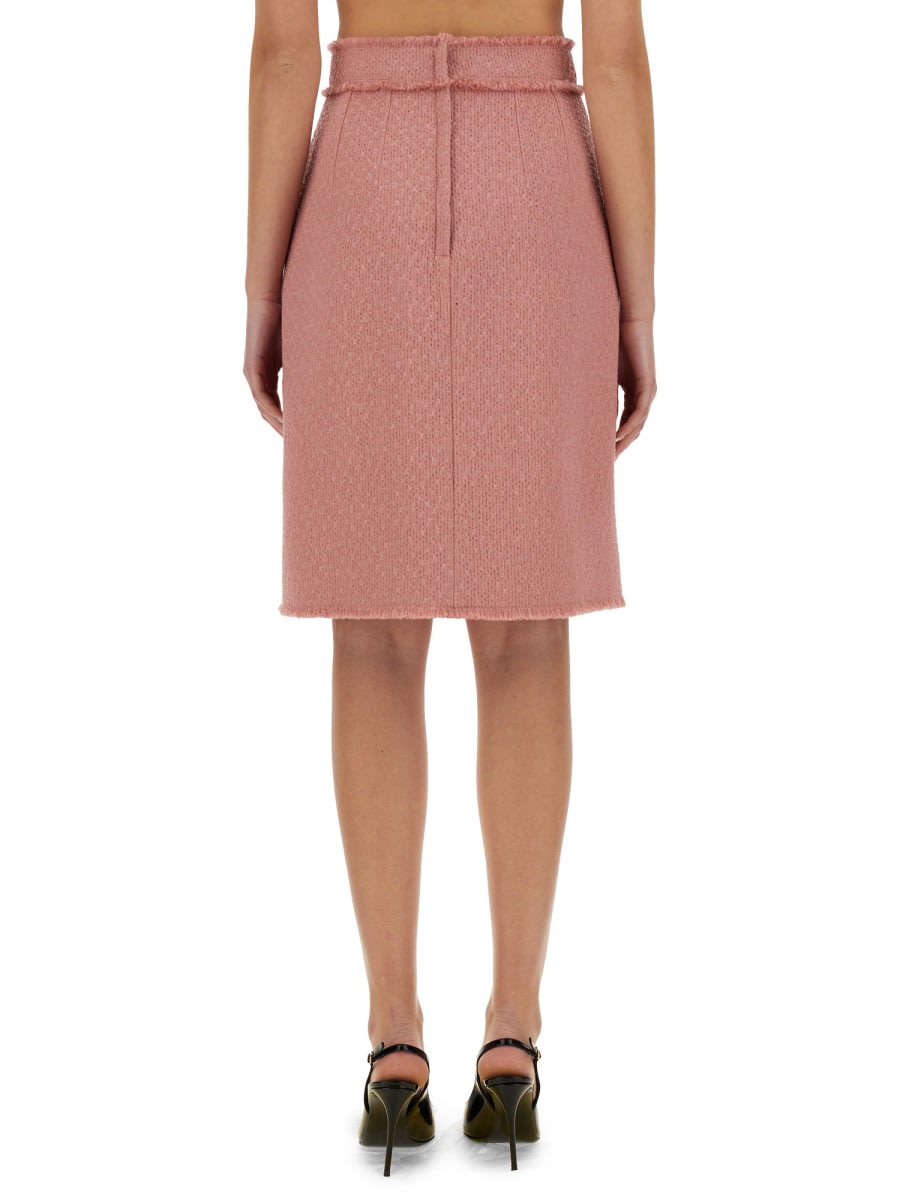 Shop Dolce & Gabbana Rachel Tweed Midi Skirt In Pink