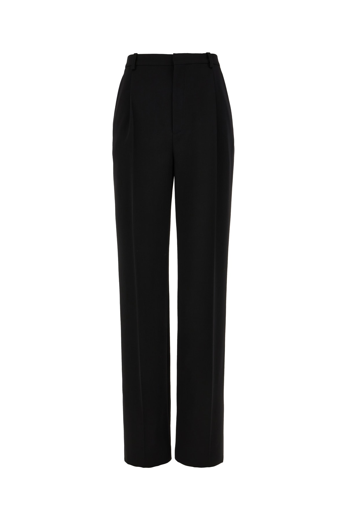 Saint Laurent Black Wool Pants In Noir