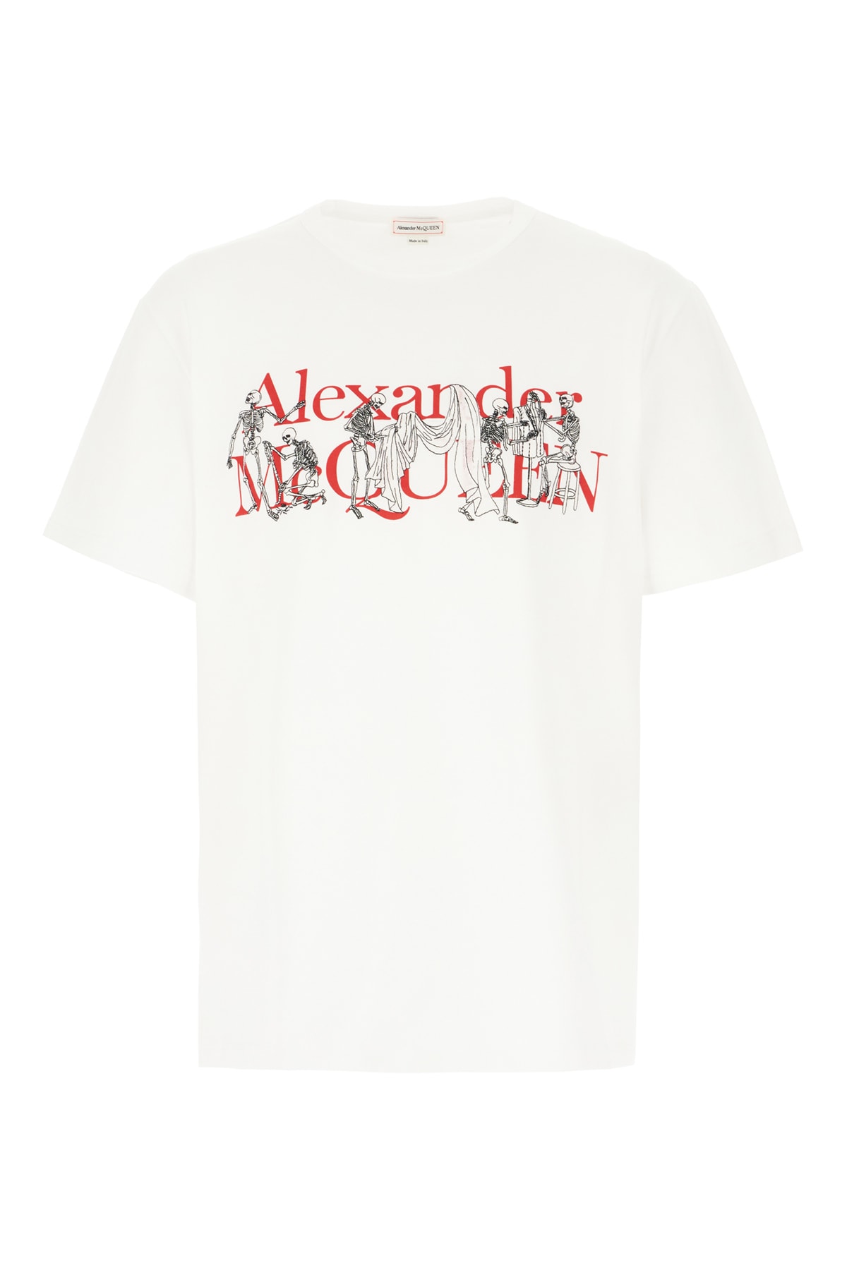 Alexander Mcqueen White Cotton T-shirt In White Red