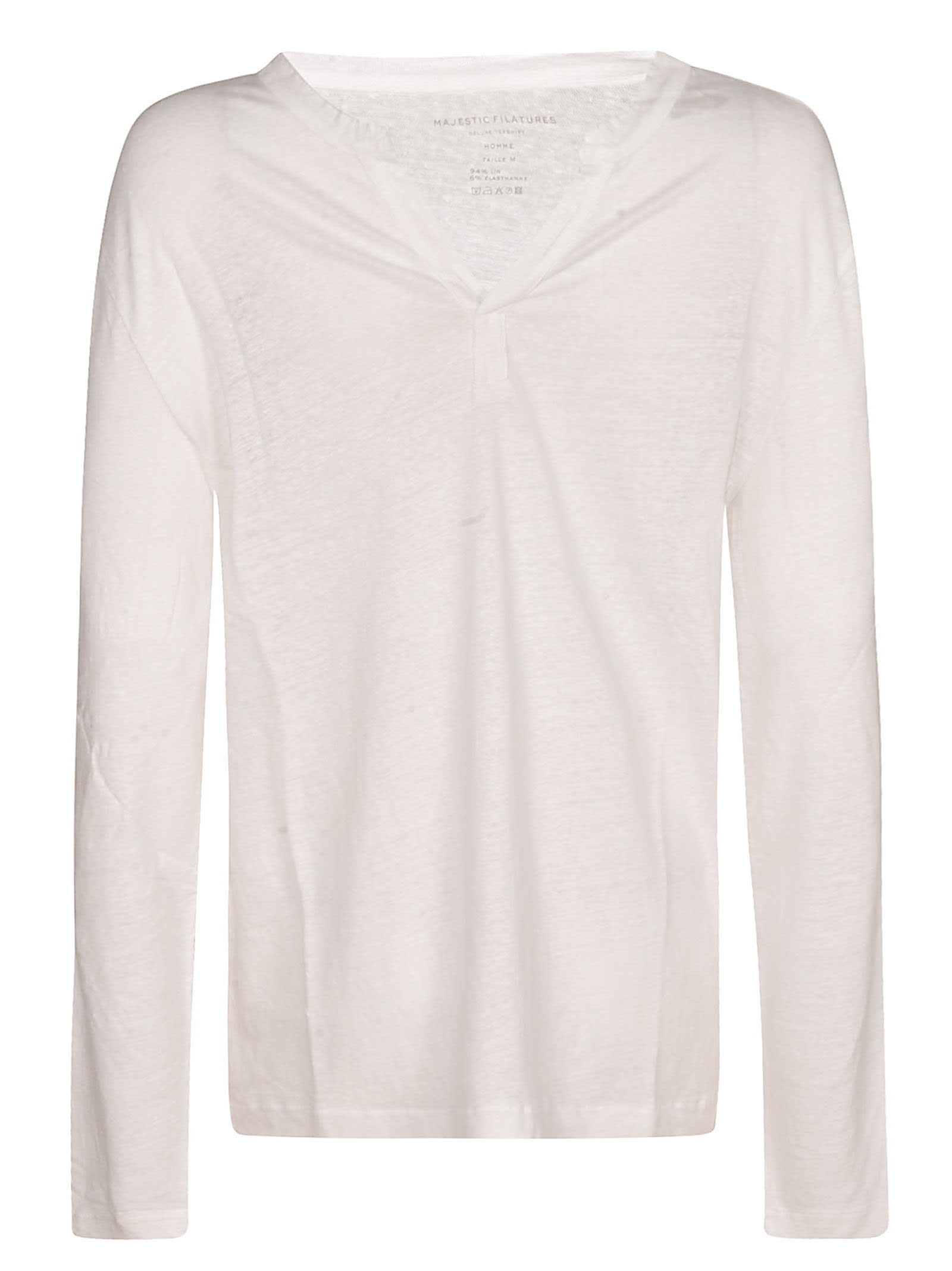 Shop Majestic Long-sleeved T-shirt In White