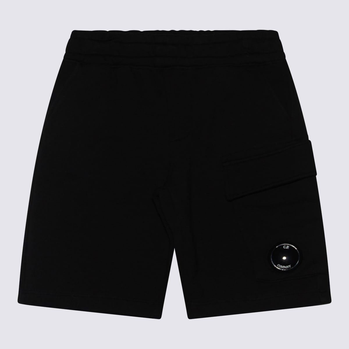 C.p. Company Kids' Black Cotton Bermuda Shorts In Nero/black