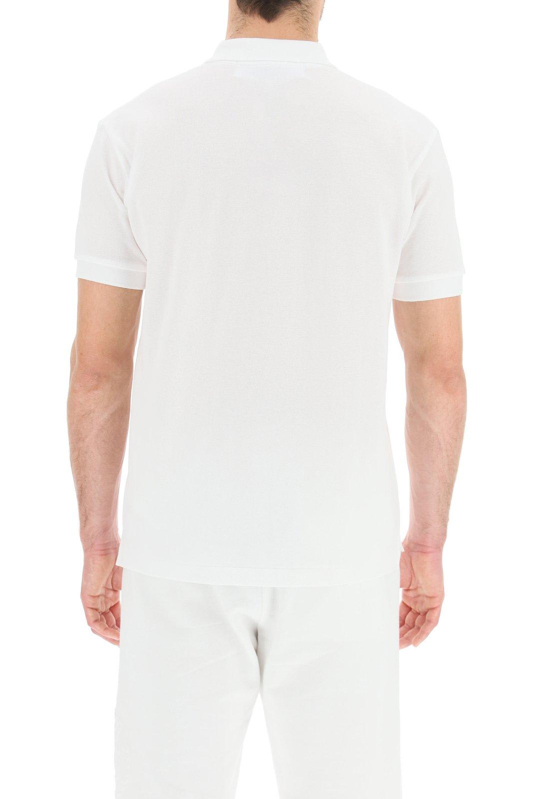 Shop Comme Des Garçons Play Heart Logo Polo Shirt In White
