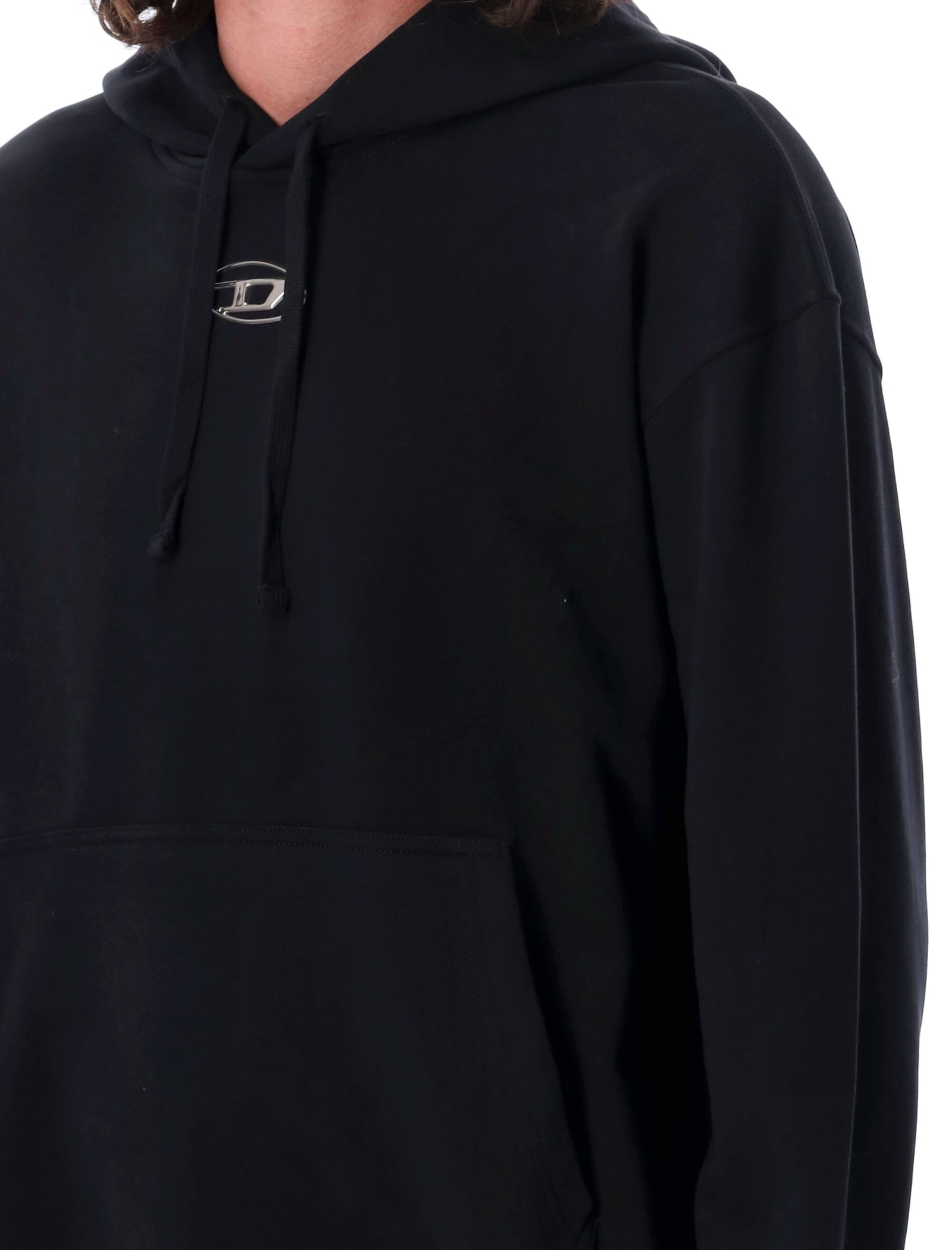 Shop Diesel S-macs Hoodie Oval In Black