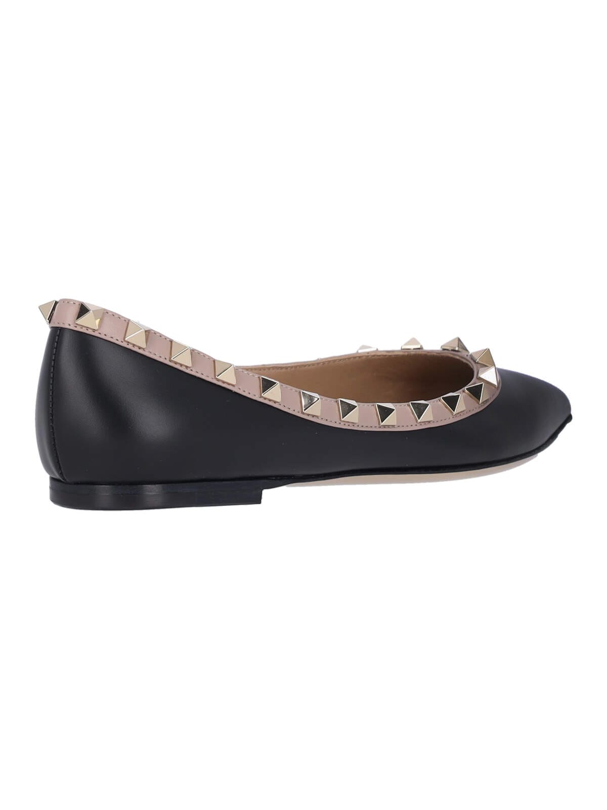 Valentino Rockstud Patent Leather Ballet Flats In Black