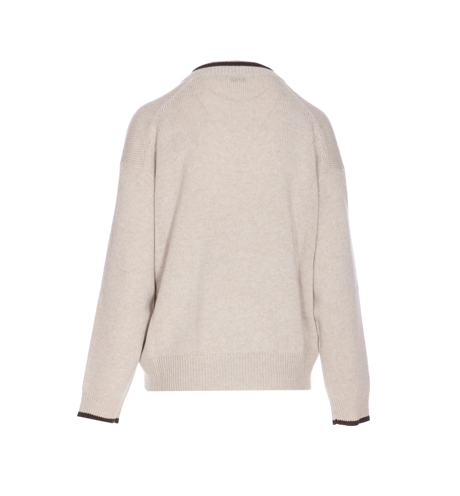 Brunello Cucinelli Logo Sweater In Neutral