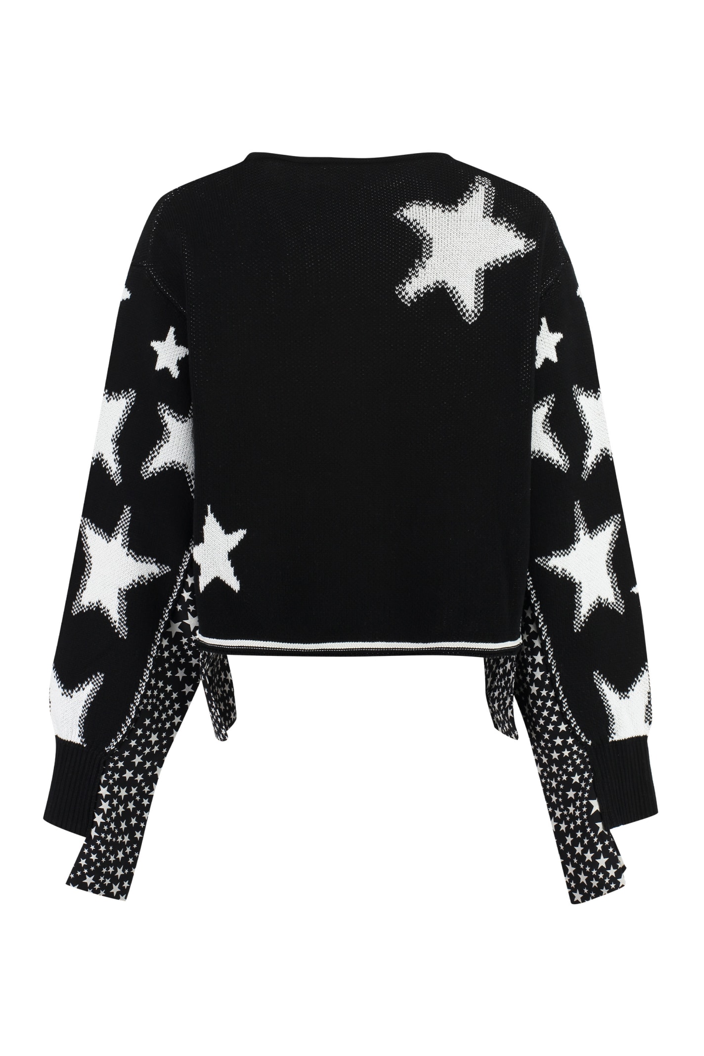 Stella Mccartney Starry Crew-neck Cropped Sweater In Black