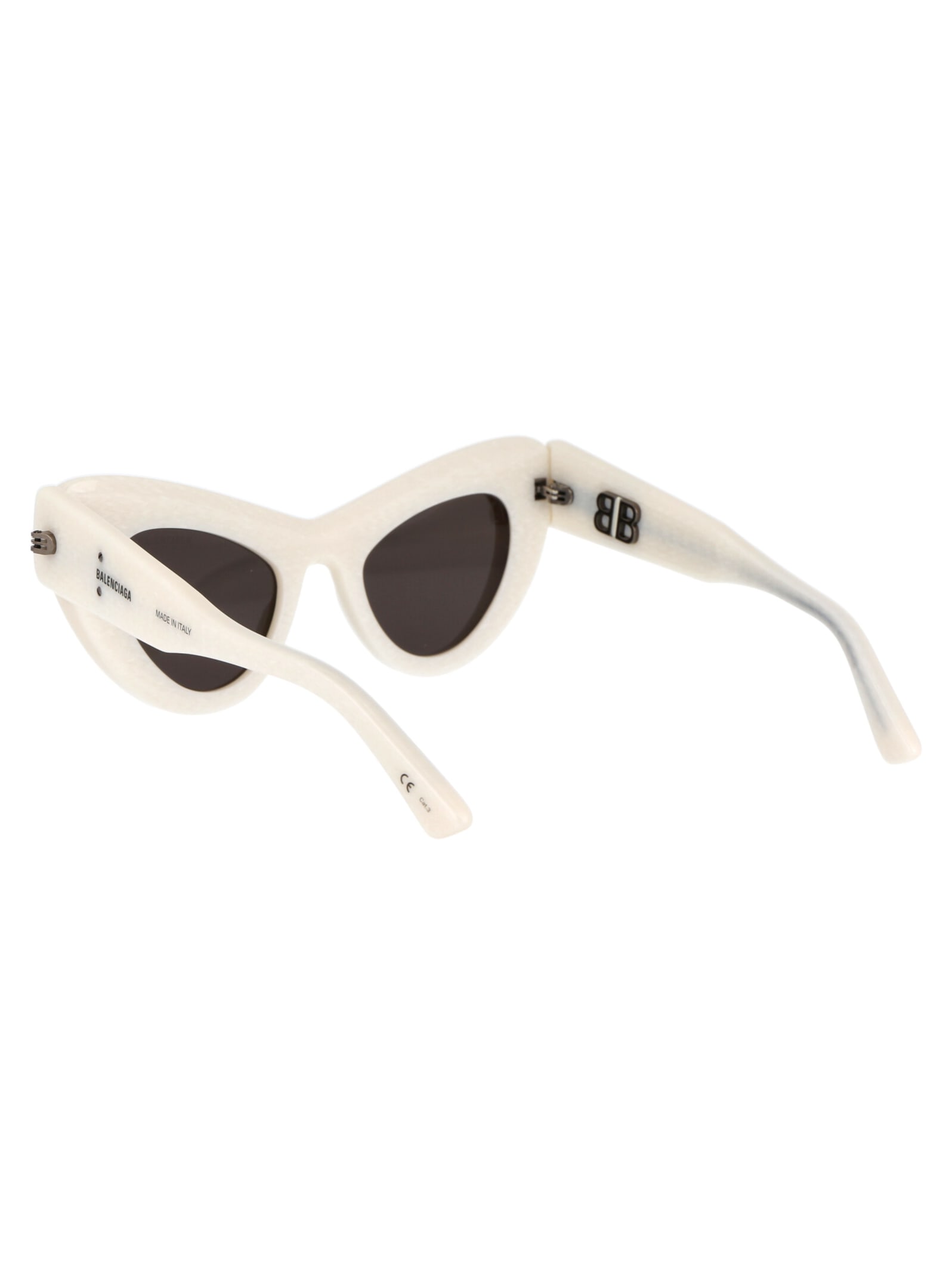 Balenciaga Bb0204s Sunglasses In 003 White White Grey