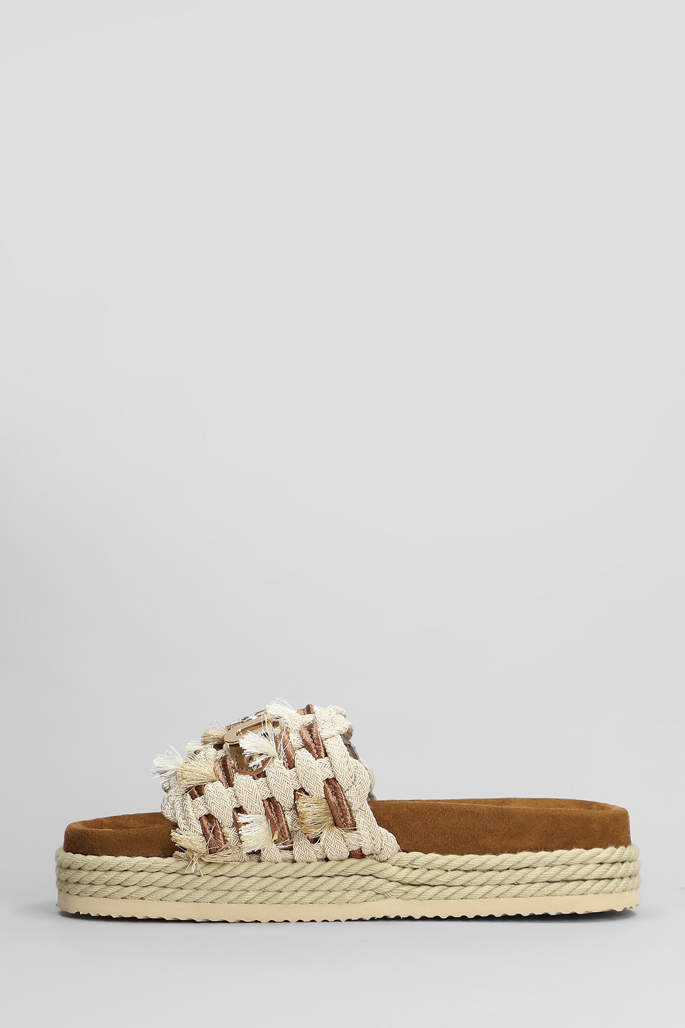 MOU MONOBAND FLATS IN BEIGE COTTON