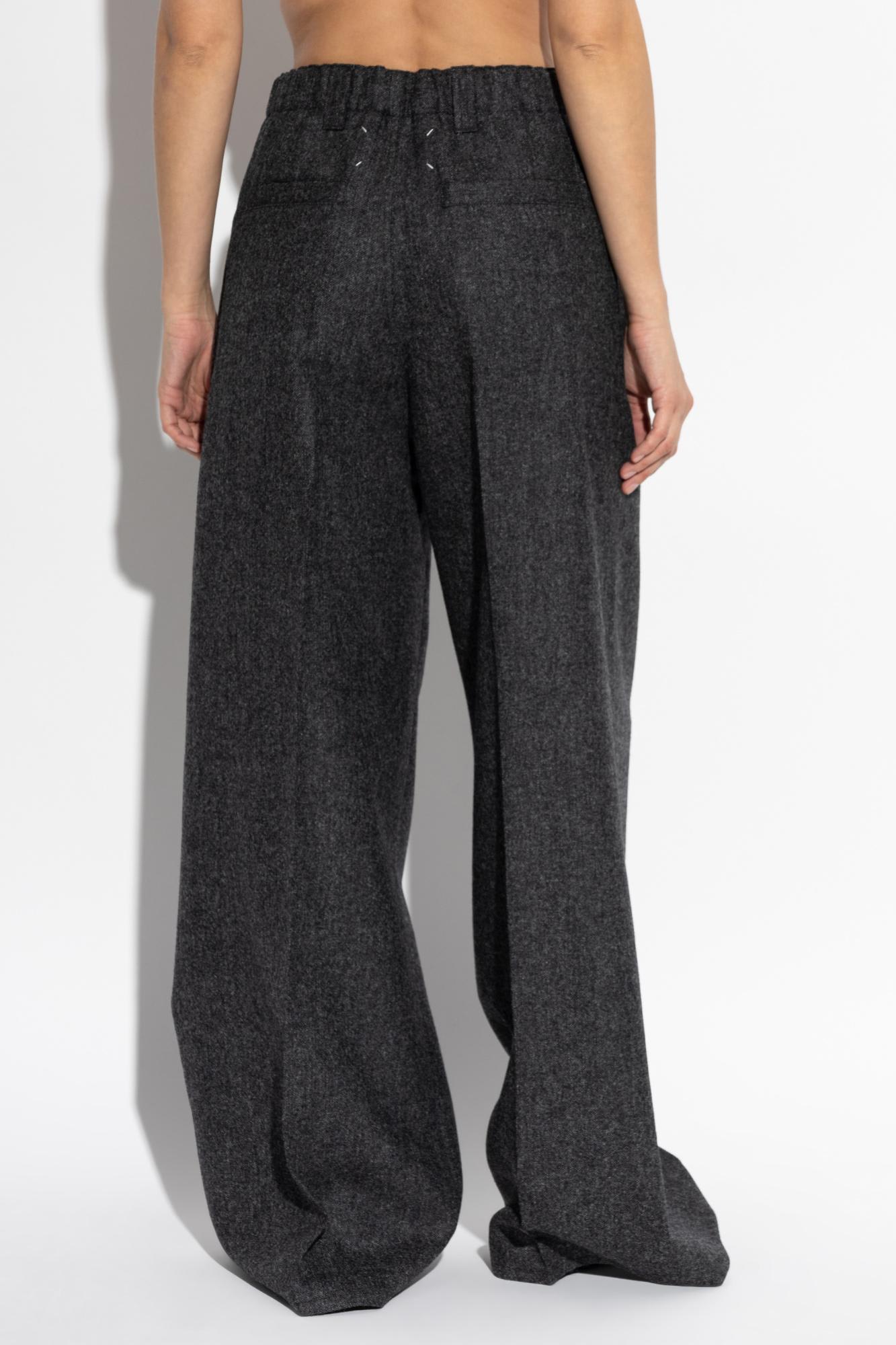 Mm6 Maison Margiela Maison Margiela Wool Trousers With Pleats In Black