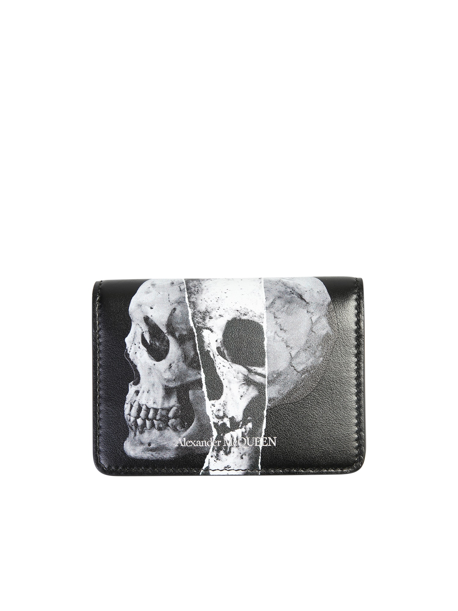 alexander mcqueen black skull card holder