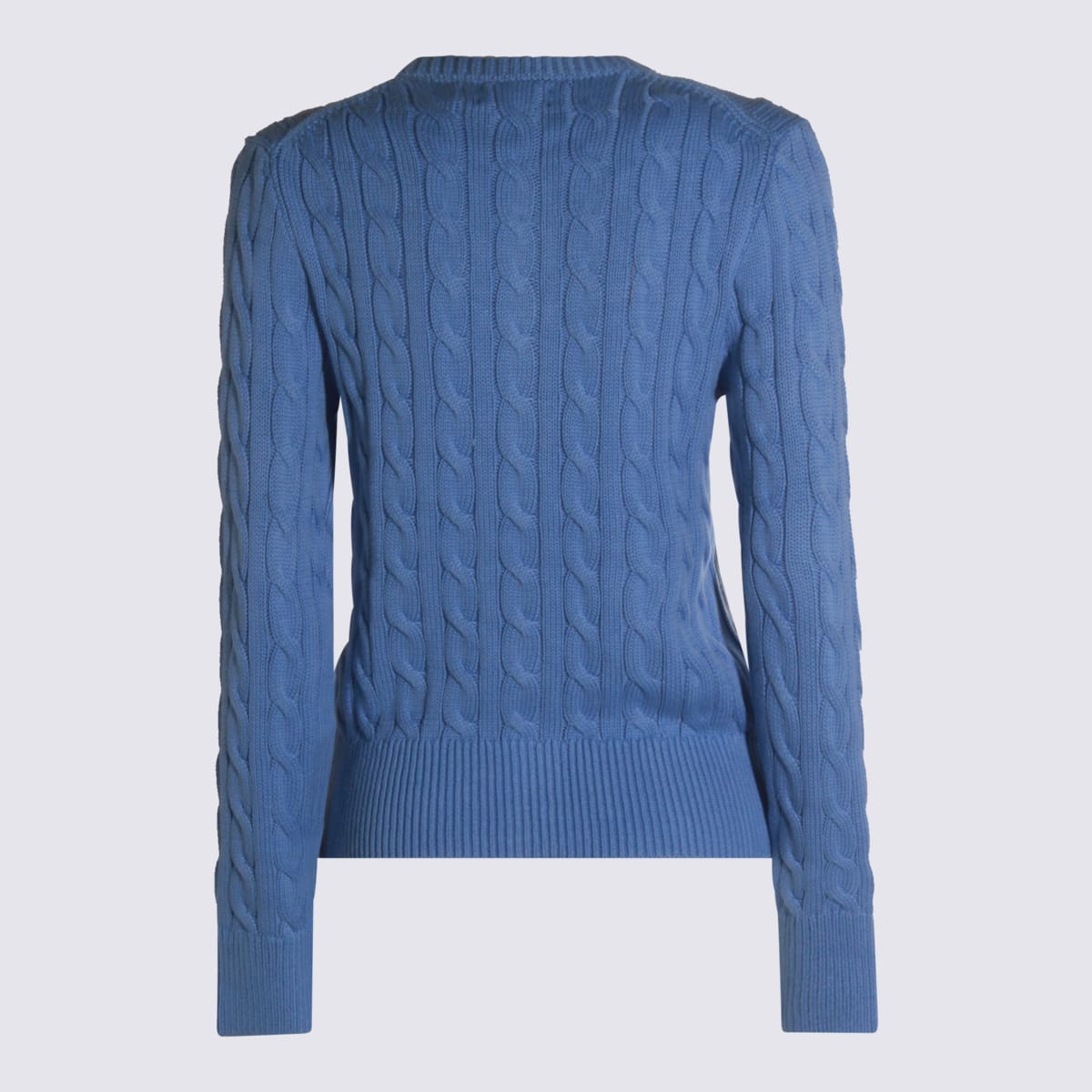 Polo Ralph Lauren Light Blue Cotton Knitwear In Blue