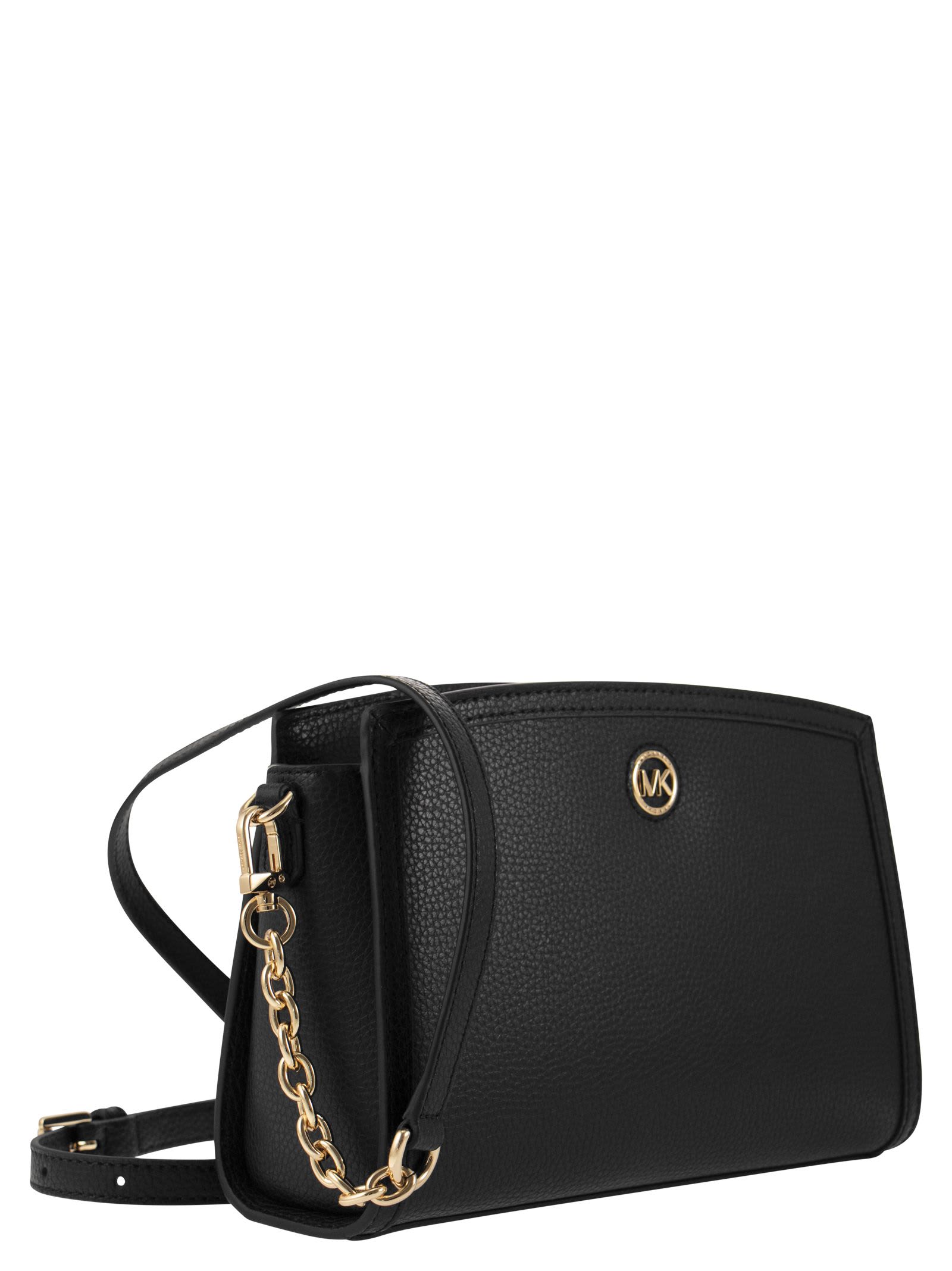 Shop Michael Kors Chantal - Shoulder Bag With Logo In Black